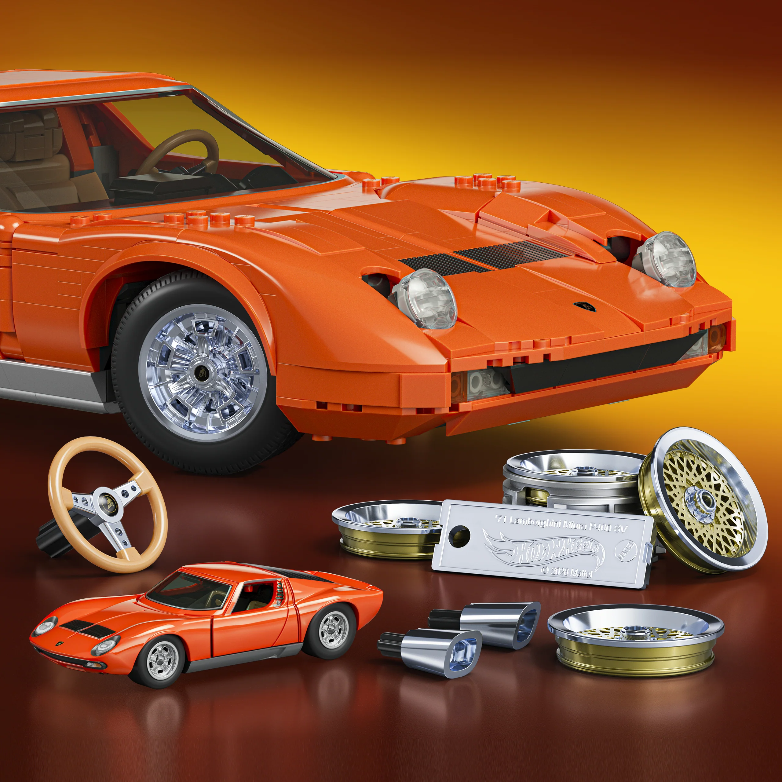 Mattel Brick Shop Hot Wheels Juguete de Construcción Premium Lamborghini Miura P400 SV - Image 5