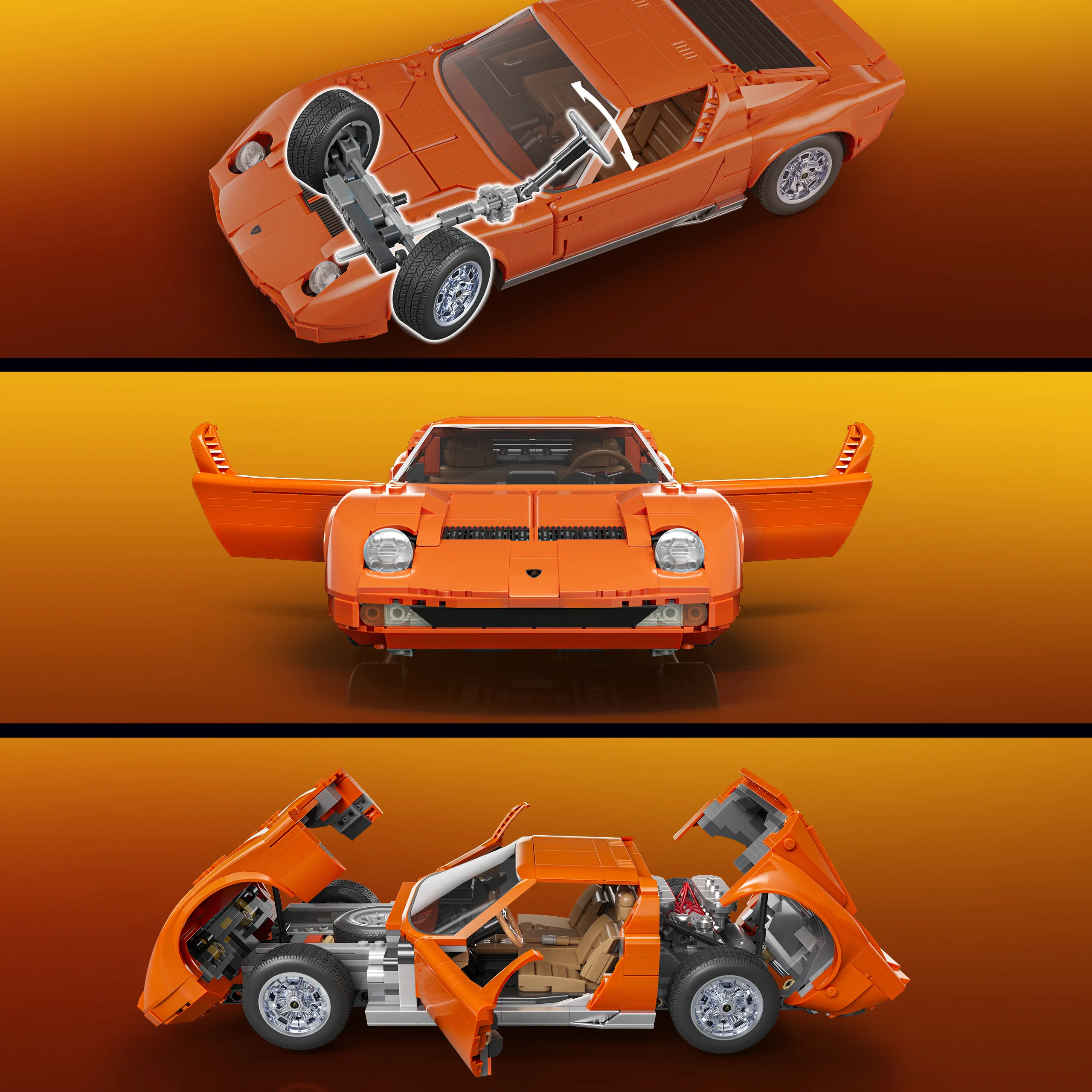 Mattel Brick Shop Hot Wheels Juguete de Construcción Premium Lamborghini Miura P400 SV - Image 6