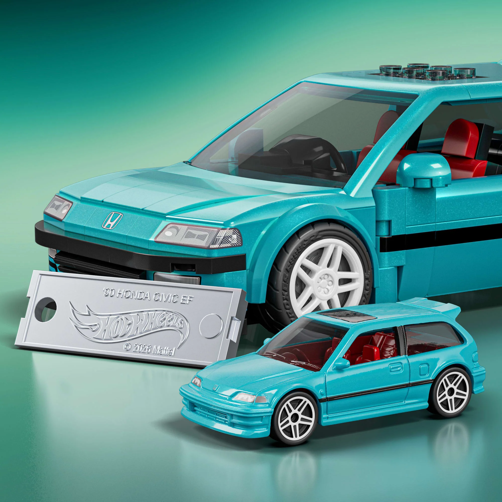 Mattel Brick Shop Hot Wheels Juguete de Construcción Speed Custom '90 Honda Civic EF - Image 5
