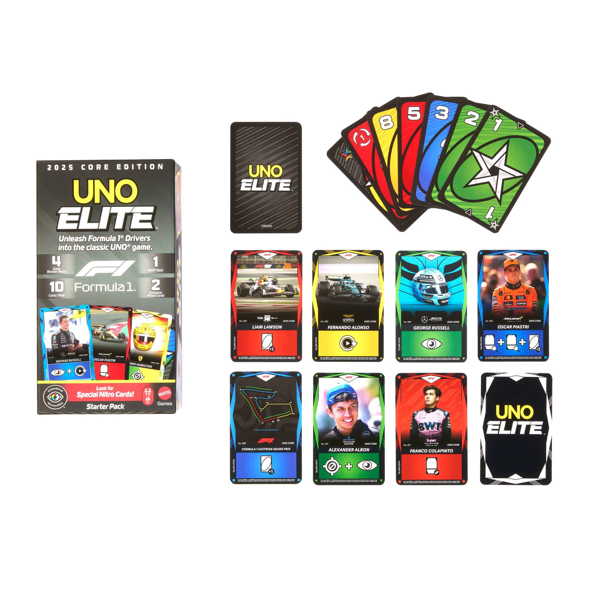 Mattel Games-Uno Élite Formule 1 Édition Standard 2025-Avec 4 Boosters - Image 2