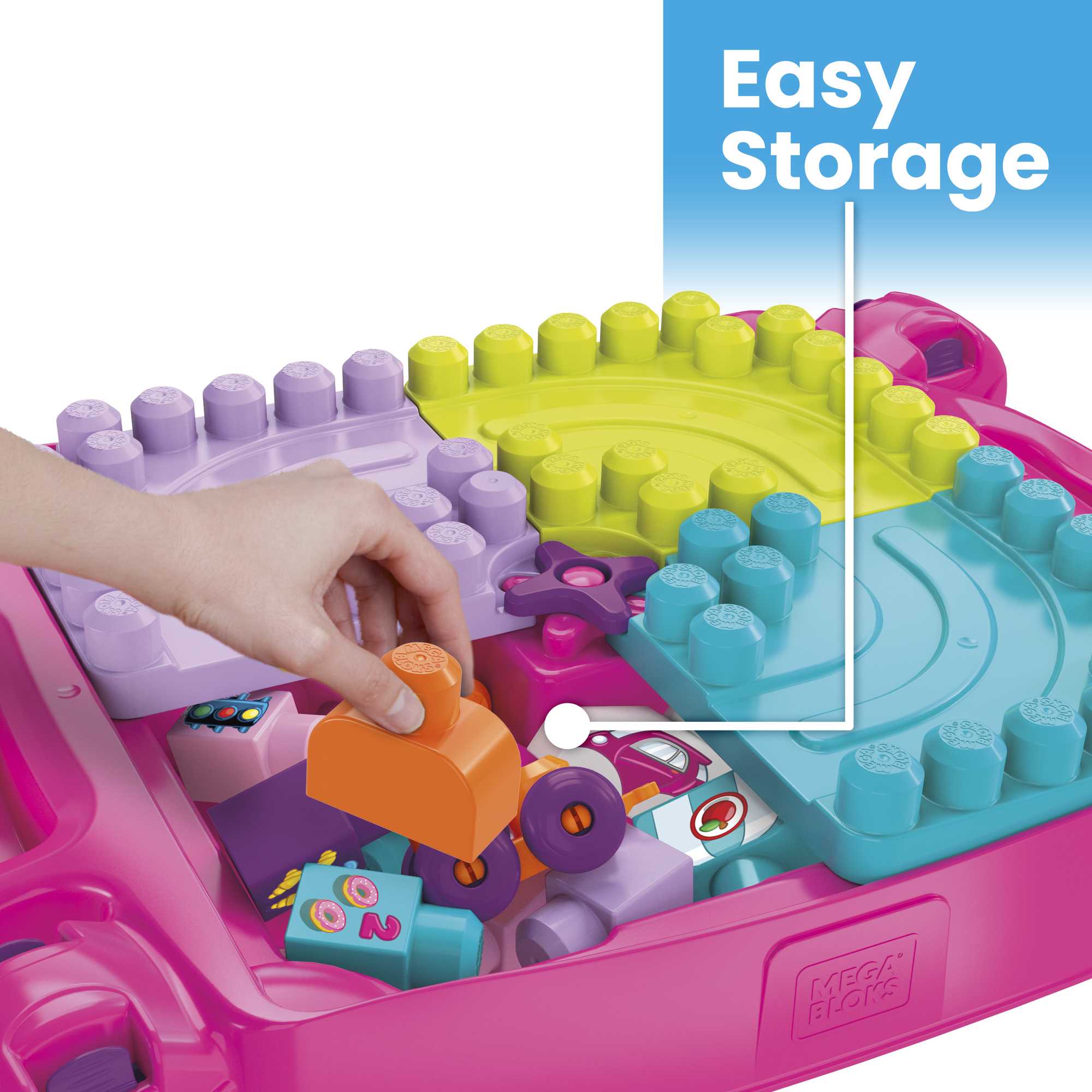 MEGA BLOKS First Builders Build ‘n Learn Table Block Toy With Storage (30 Pieces) For Toddler - Image 4