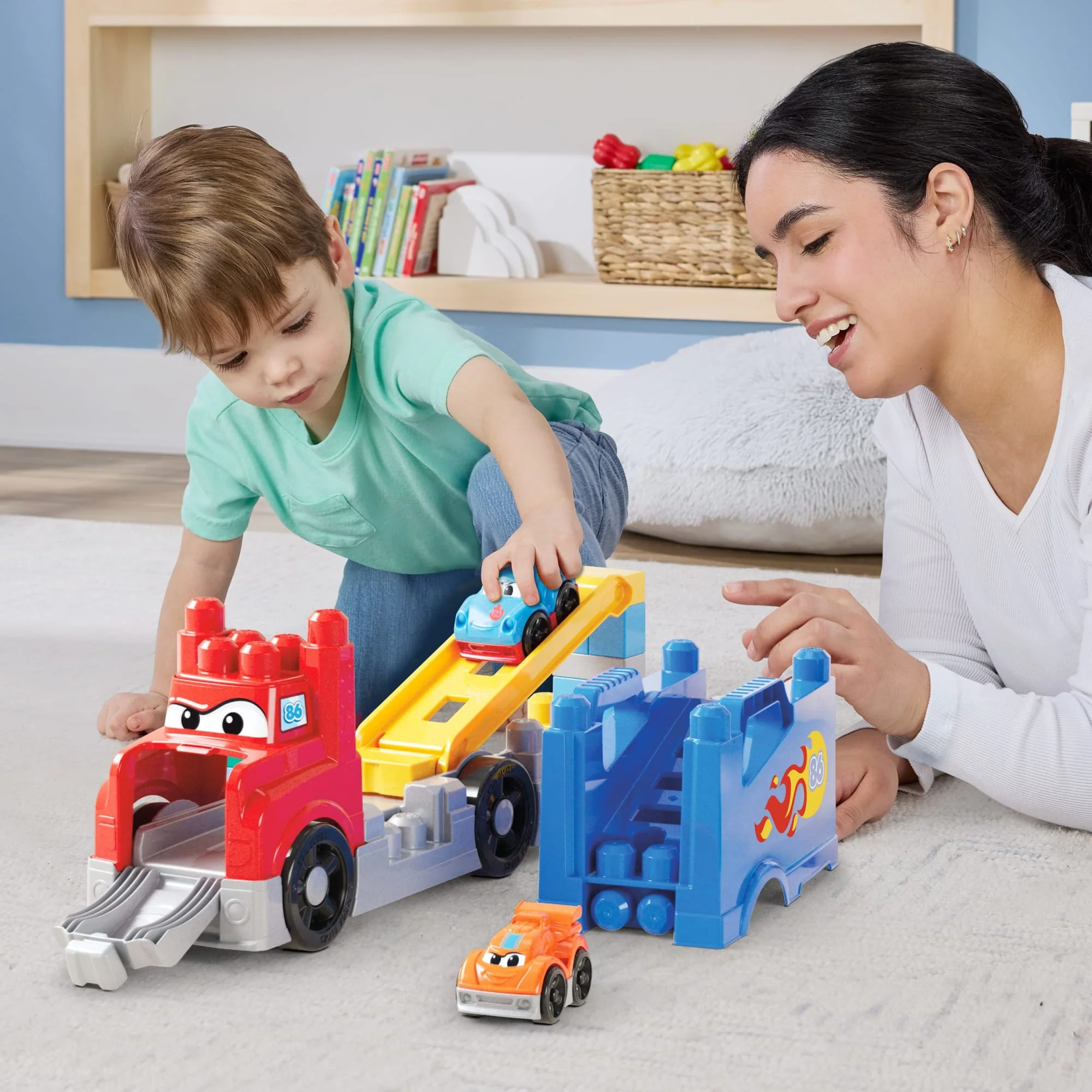 MEGA Bloks First Builders Build & Race Rig Toy Blocks (19 Pieces) For Toddler - Image 6
