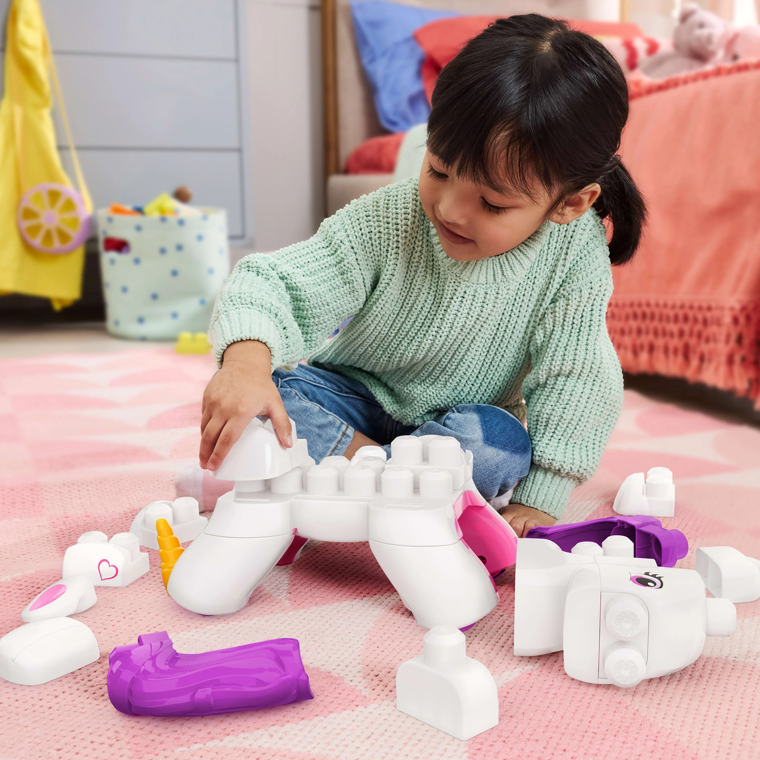 Mega Bloks Jogo de Construção 3 em 1 Unicórnio Monta e Brilha - Image 2