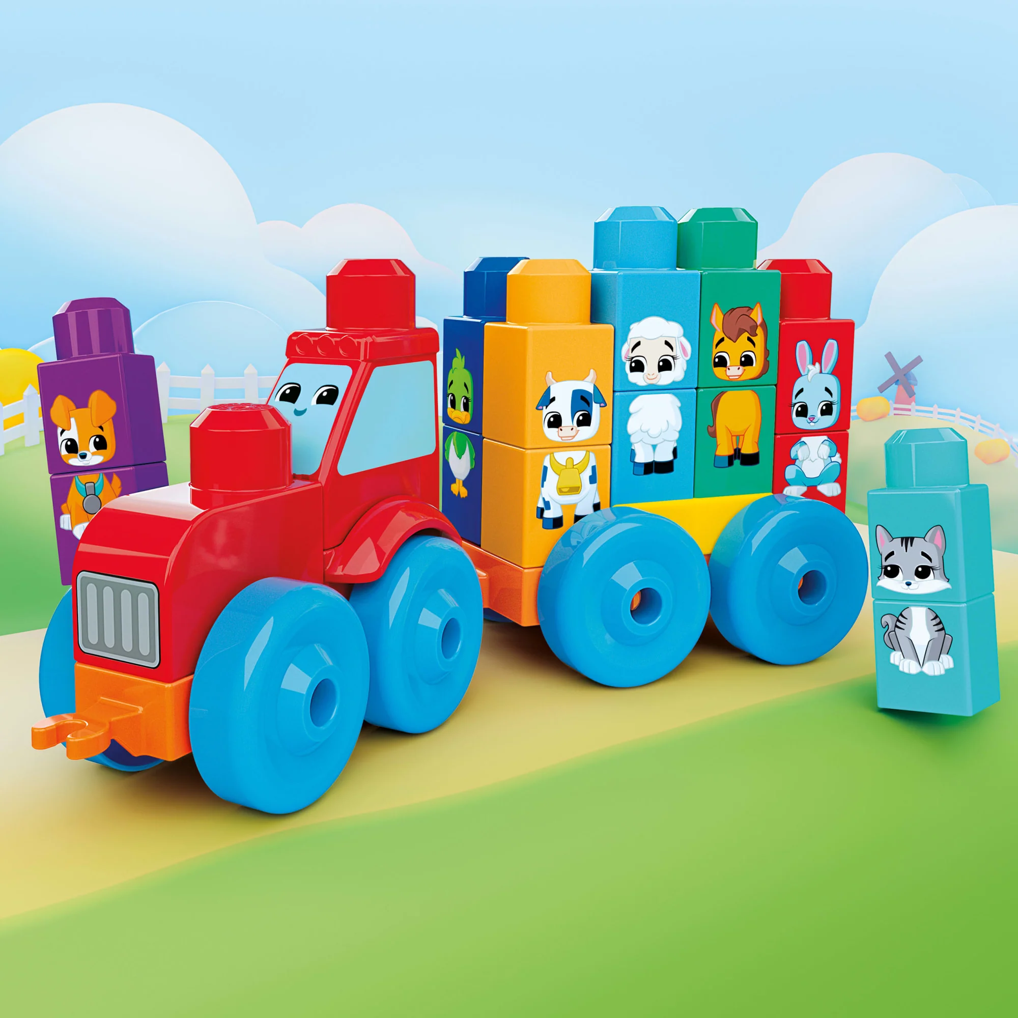 Mega Bloks Jogo de Construção Mega Bloks Trator Animais Monte e Combine - Image 5