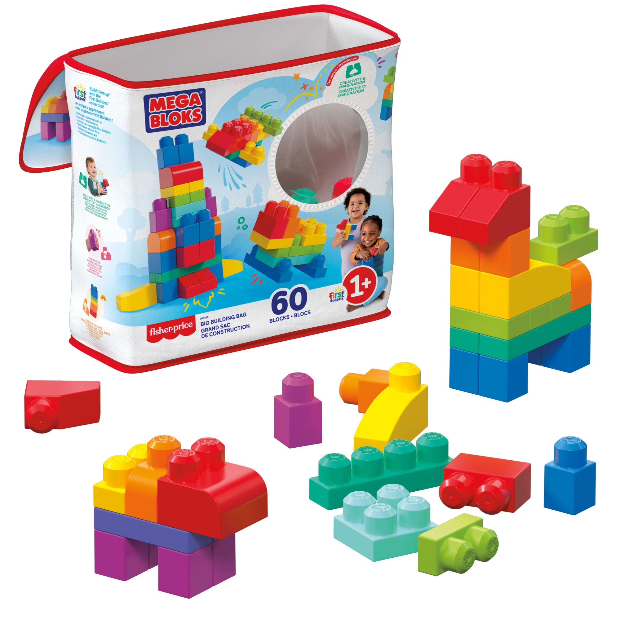 Mega Bloks Bolsa Clásica De Construcción con 60 Bloques