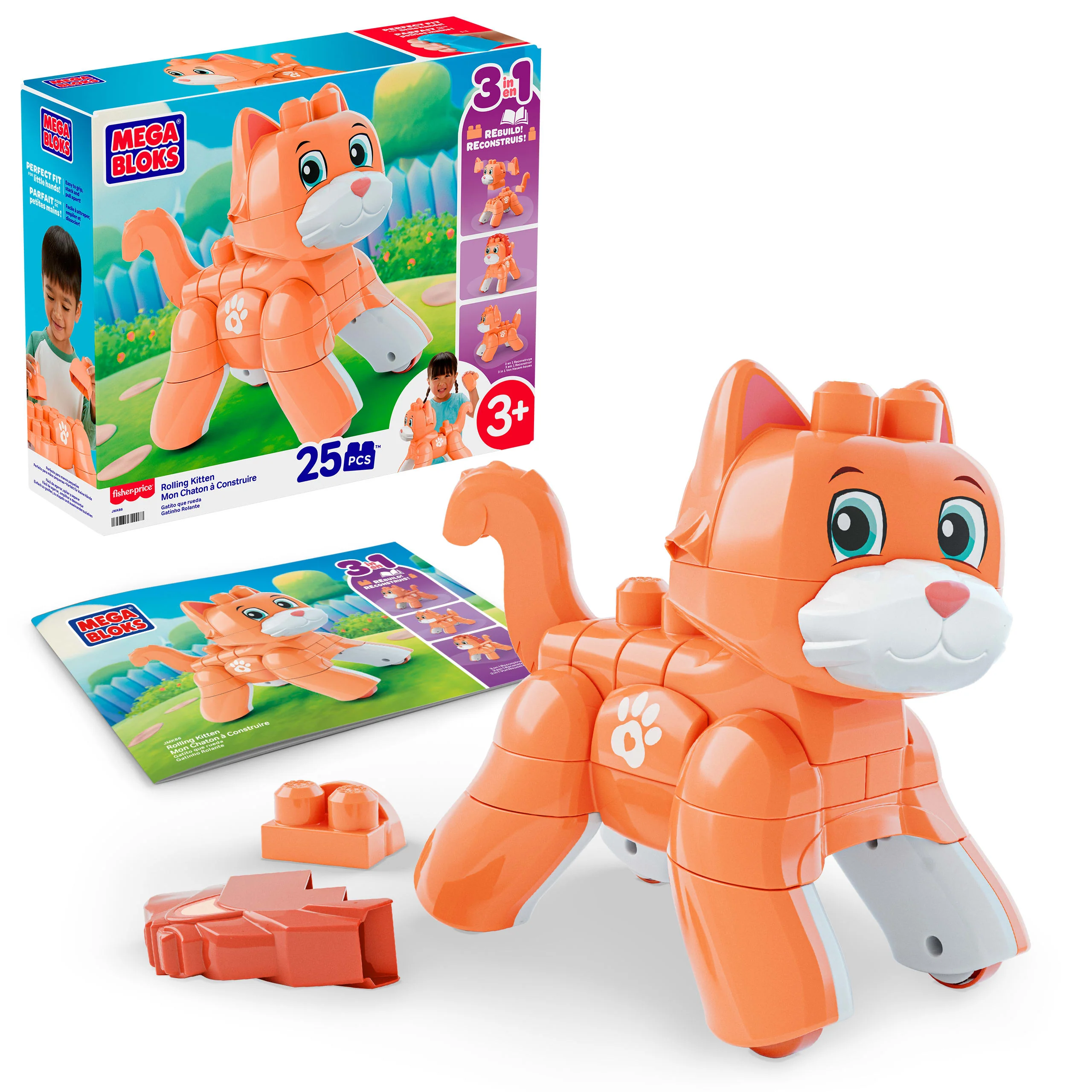 Mega Bloks Mega Bloks Juguete de Construcción 3 en 1 Gatito Andante