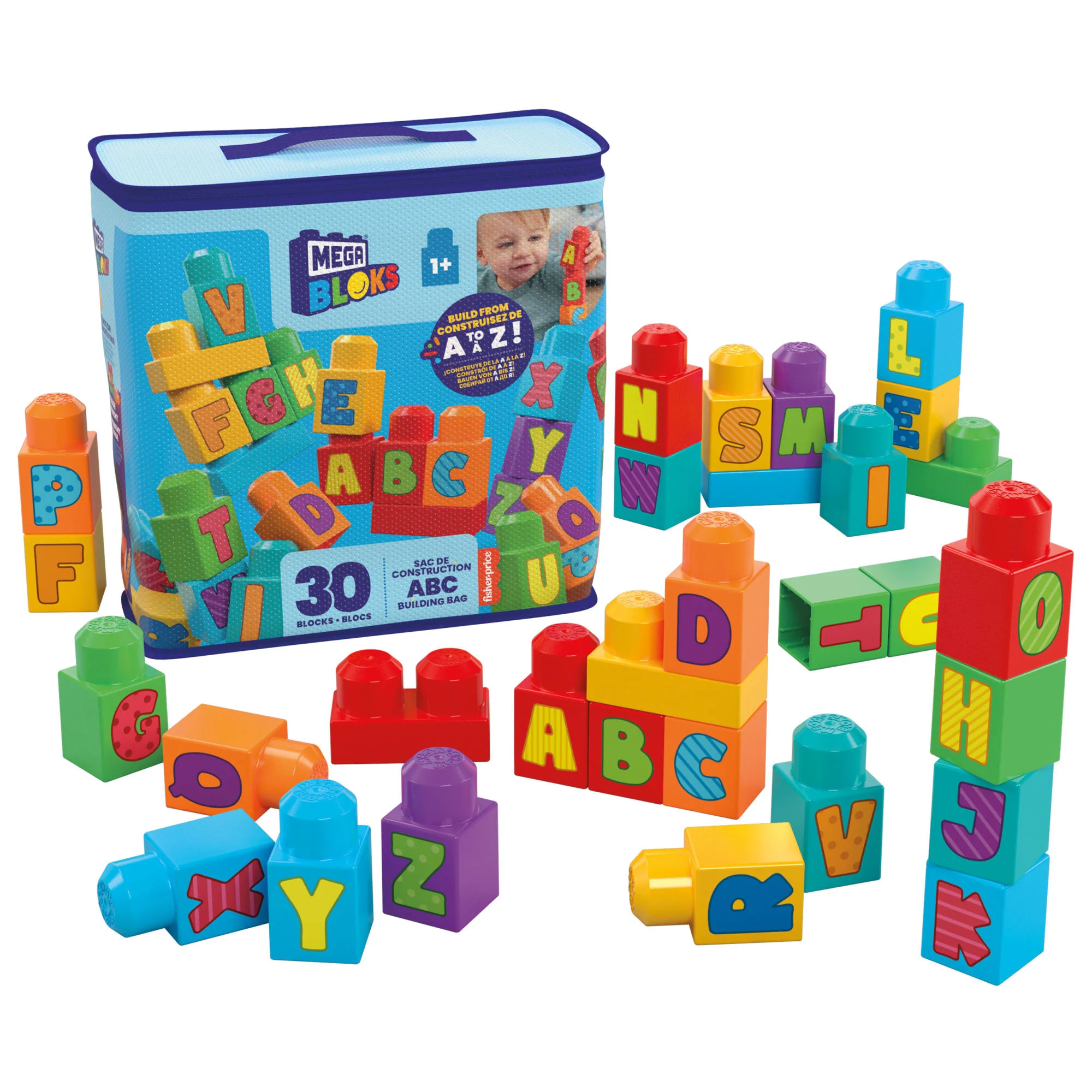 Mega Bloks Fisher-Price Sac de Construction Abc (30 Pièces)