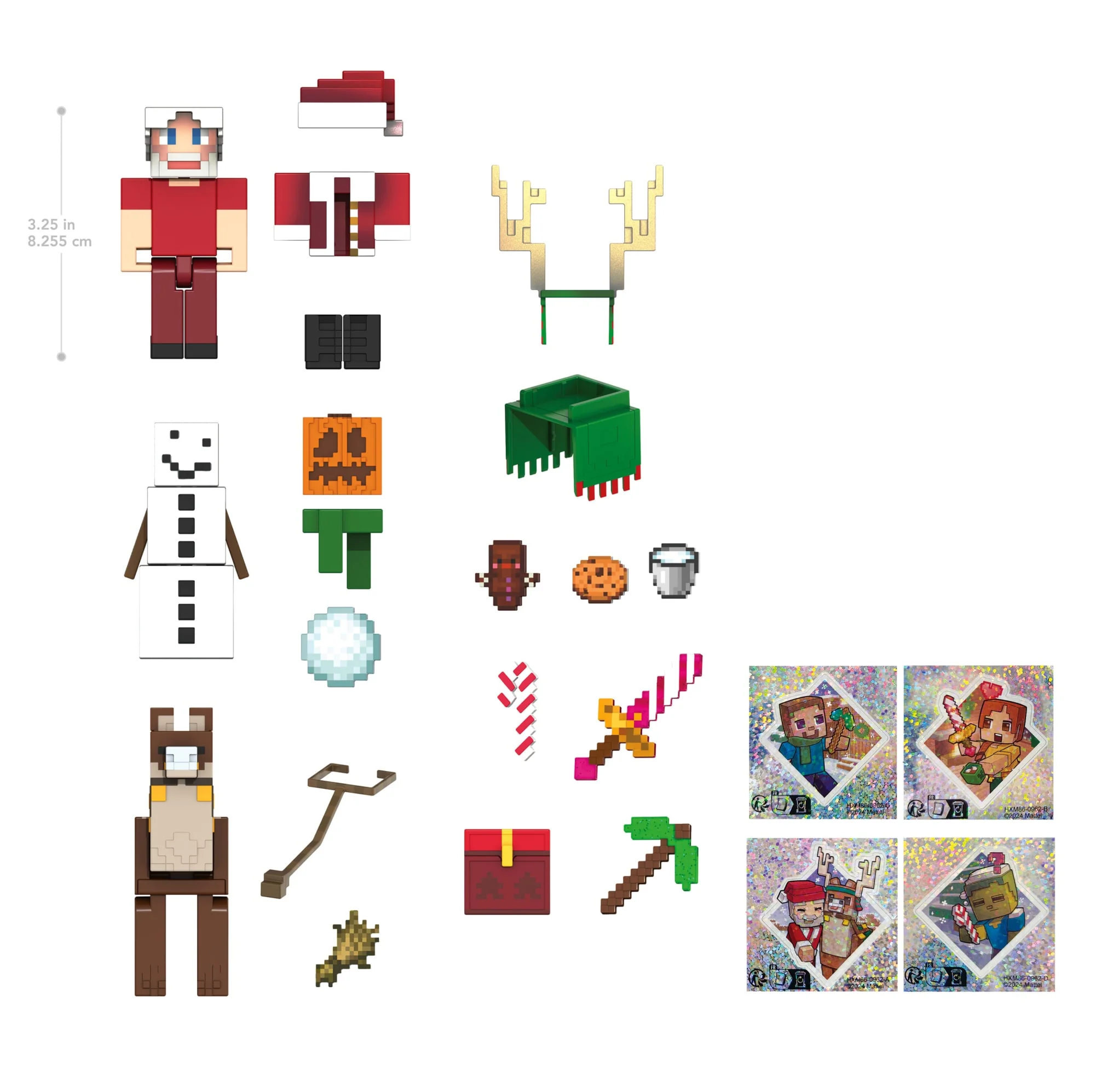Minecraft Advent Calendar, 3 3.25-in Scale Action Figures, 17 Accessories & 4 Stickers - Image 3