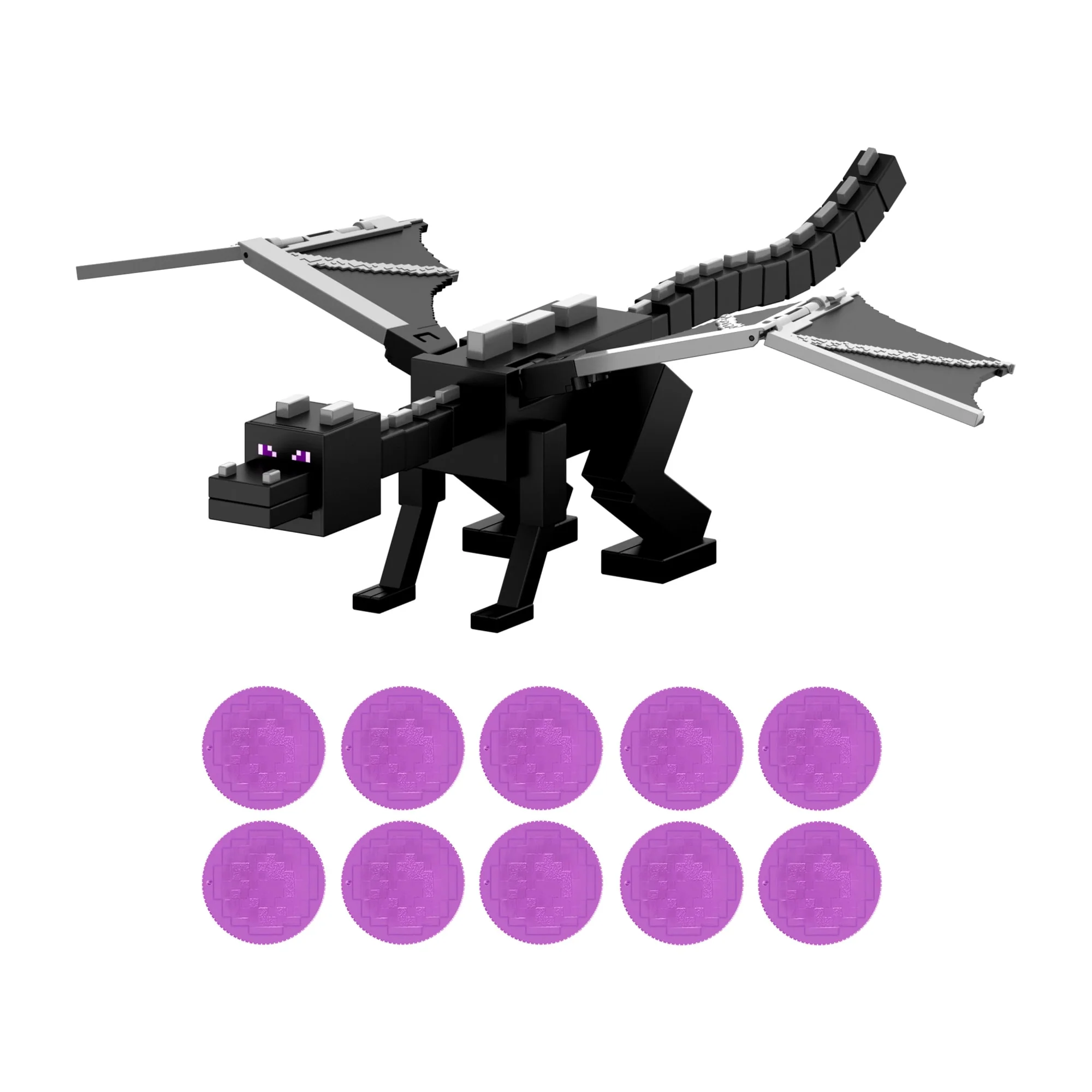 Minecraft Dragon's Breath Attack Ender Dragon Action Figure With 10 Discs, 20-inch Wingspan - Image 5