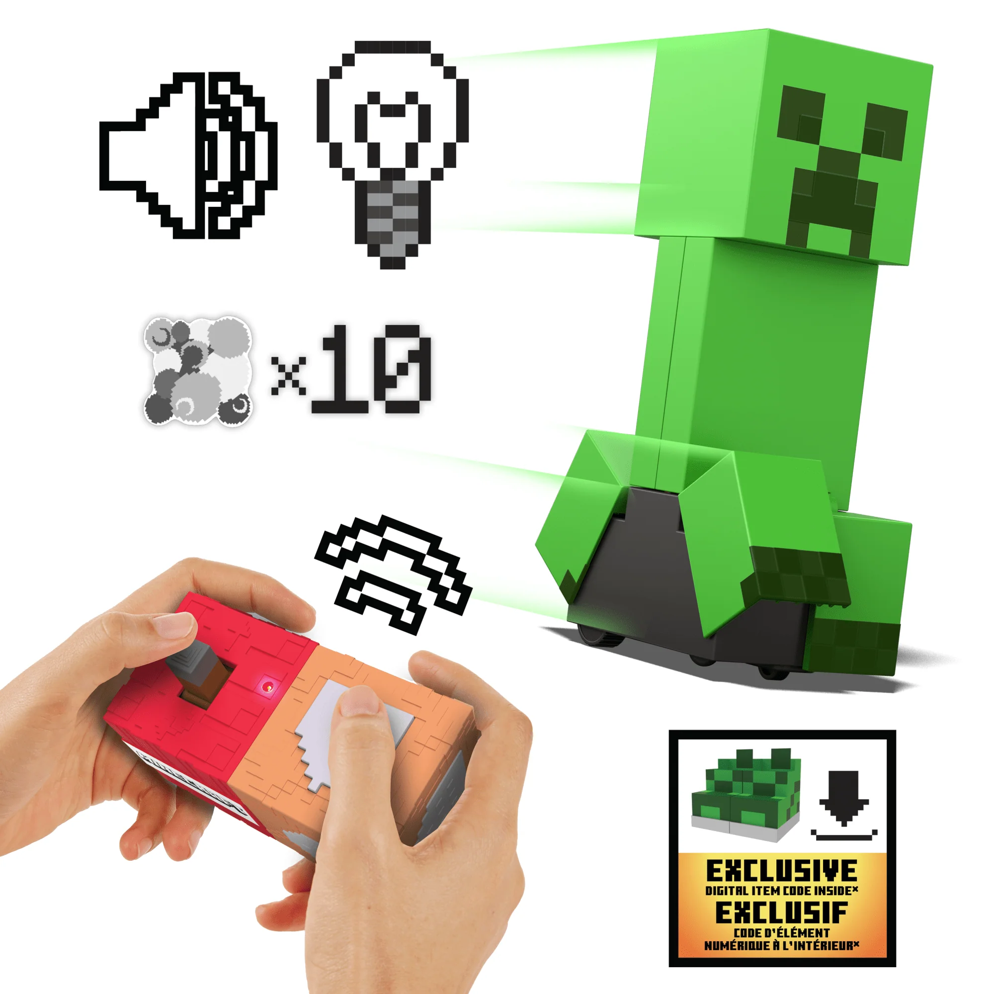 Minecraft Exploding RC Creeper, Lights & Sounds, 10 Explosion Particles & Dlc Code - Image 5