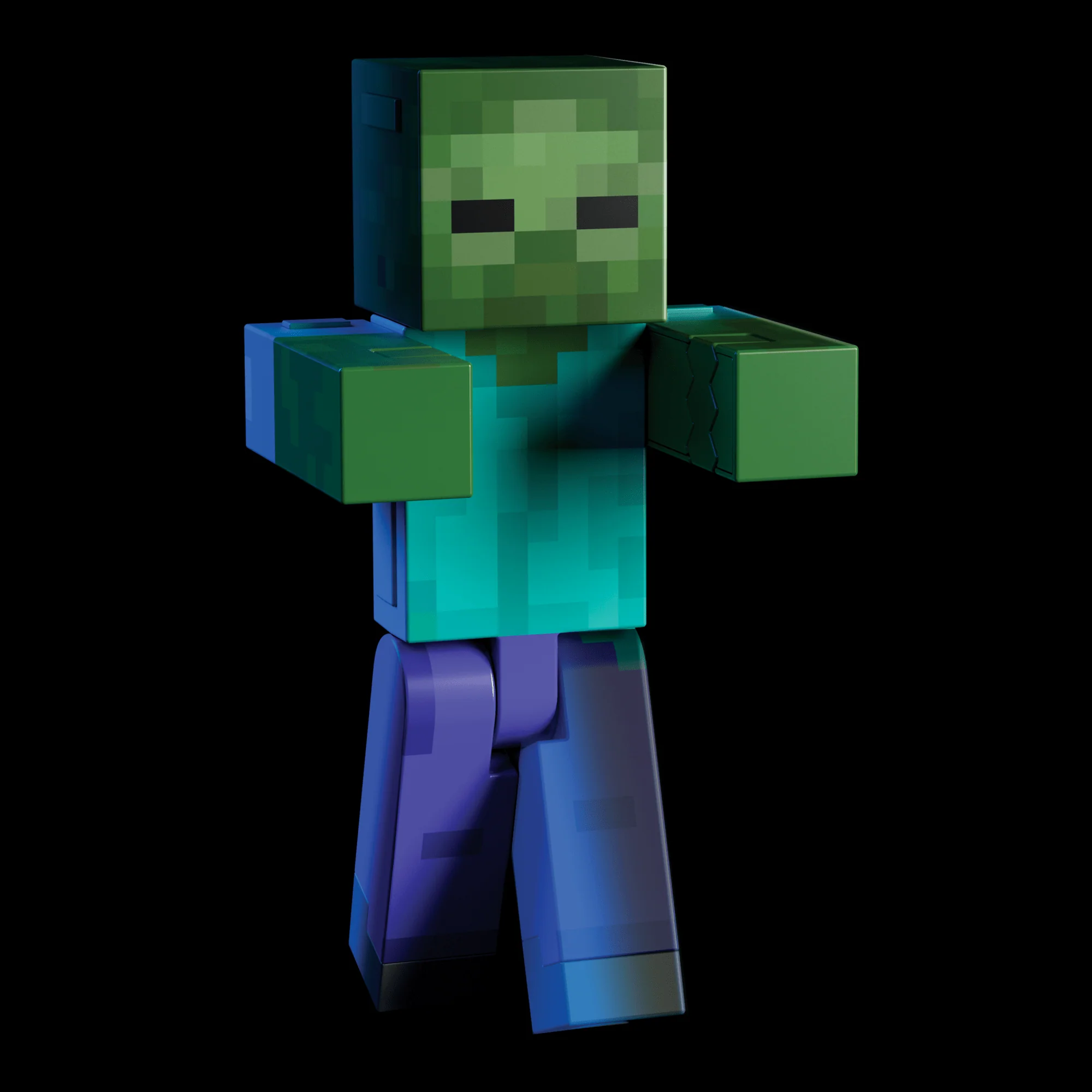 Minecraft-Zombie Diamond Level-Figurine Articulée 14Cm et Accessoires - Image 2