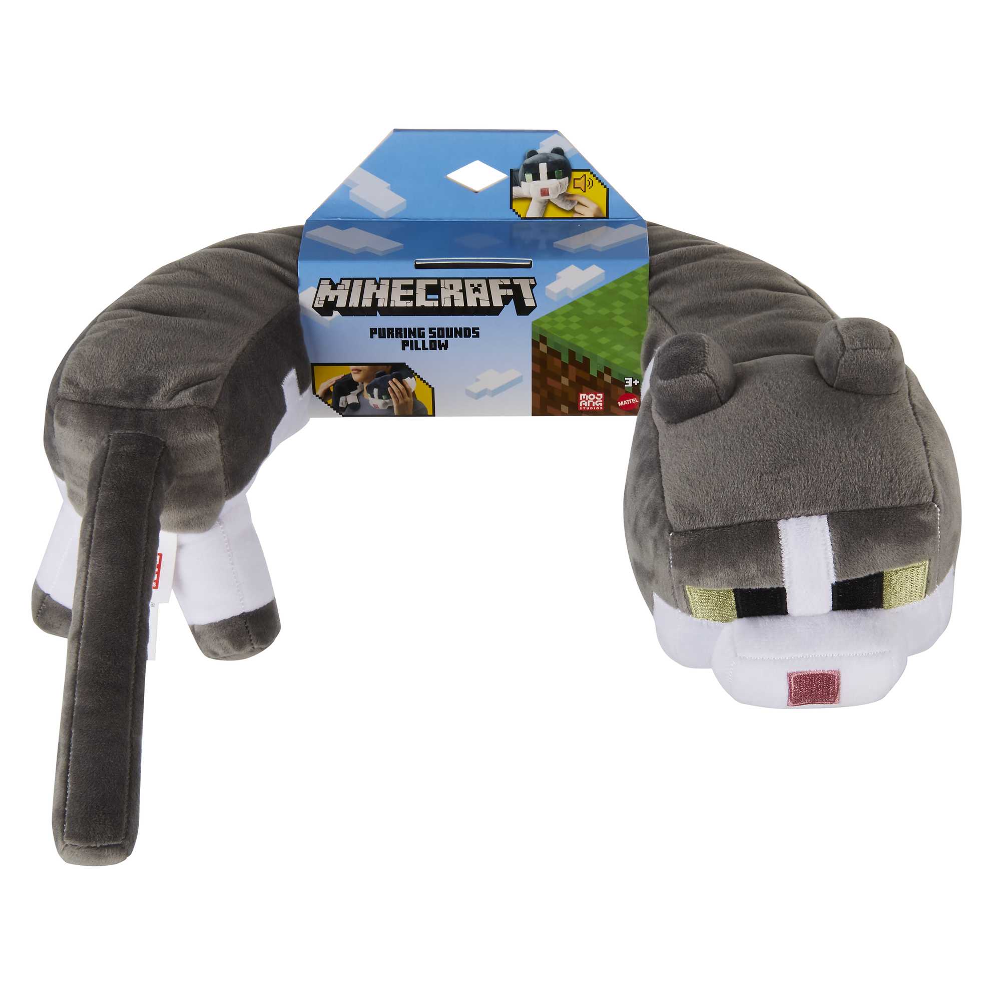 Minecraft Purring Sounds Neck Pillow, Cat Plush Toy With Sound For Travel - Image 6