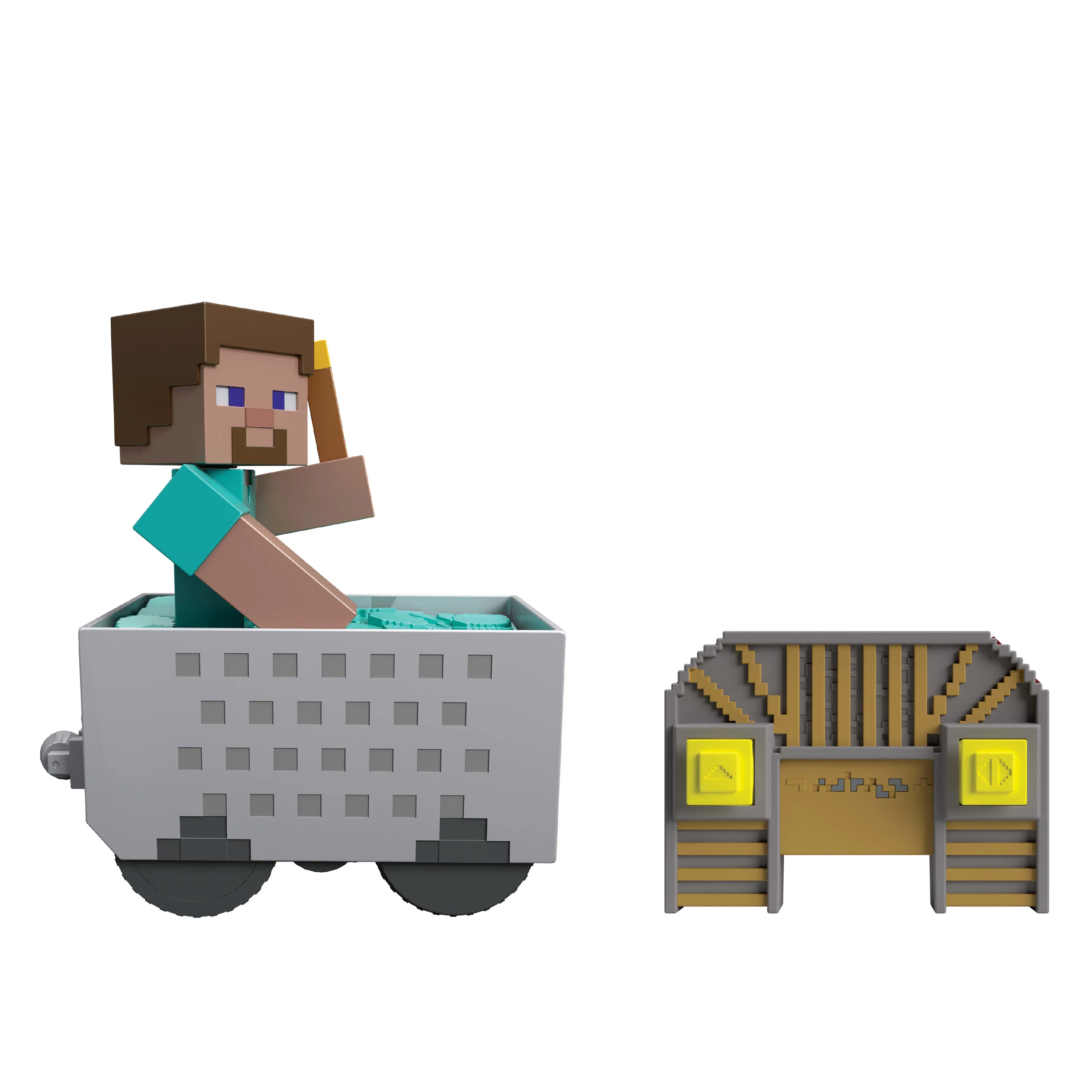 Minecraft Minecart RC & Steve, Wheelie Stunt & Turbo Boost, Lights & Digital Item Code - Image 4