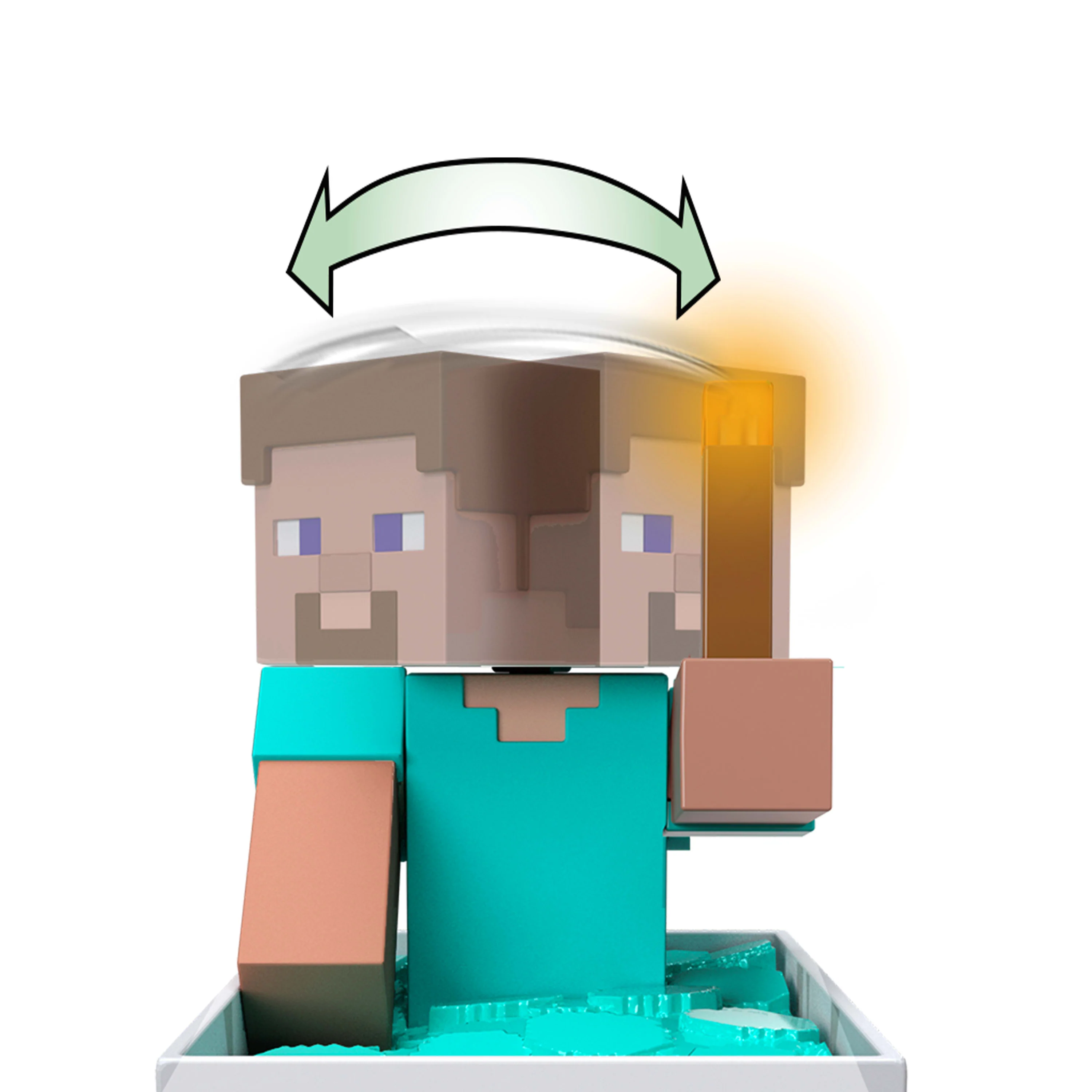 Minecraft Minecart RC & Steve, Wheelie Stunt & Turbo Boost, Lights & Digital Item Code - Image 5