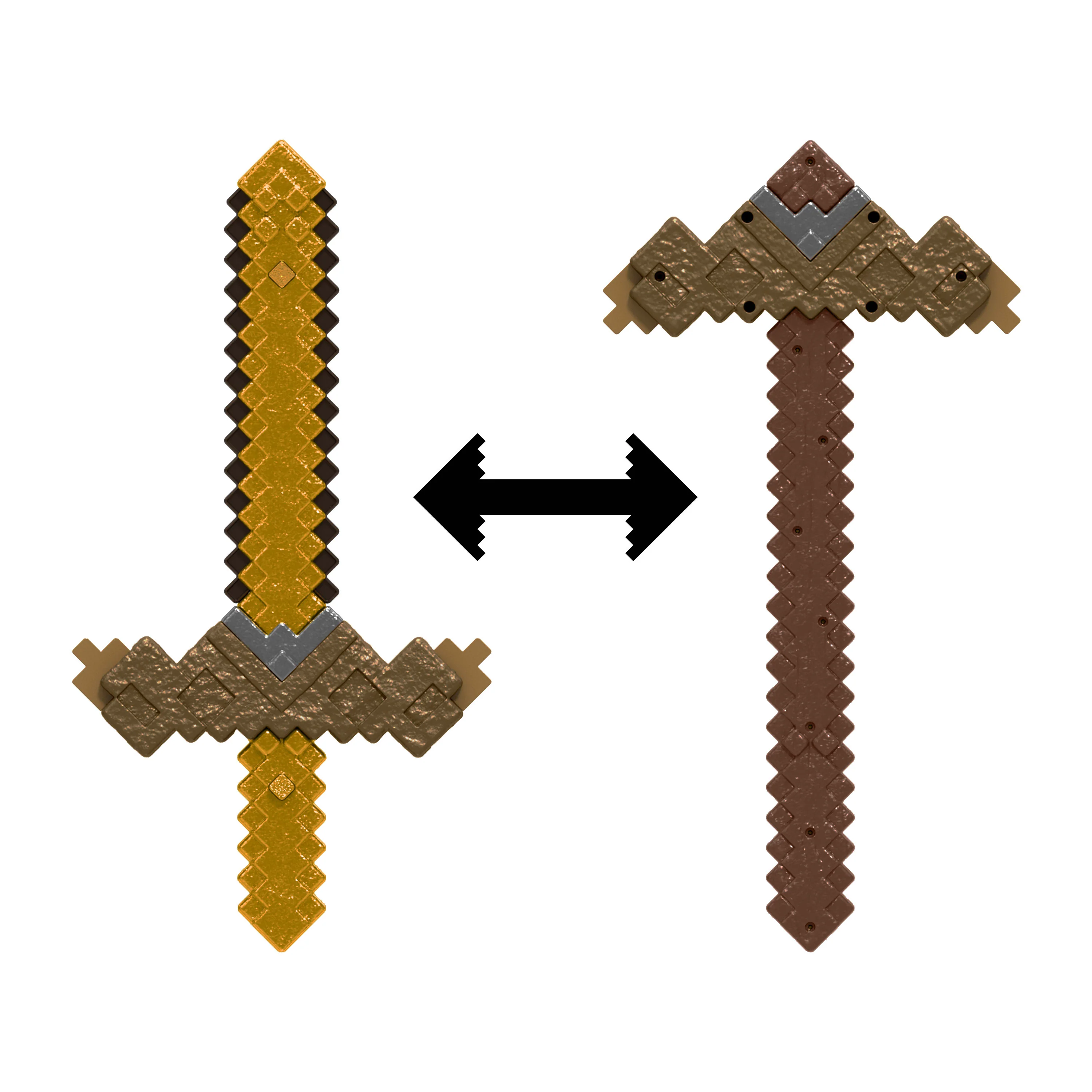 Minecraft Vanilla Figura de Accion Espada‑Pico Transformable