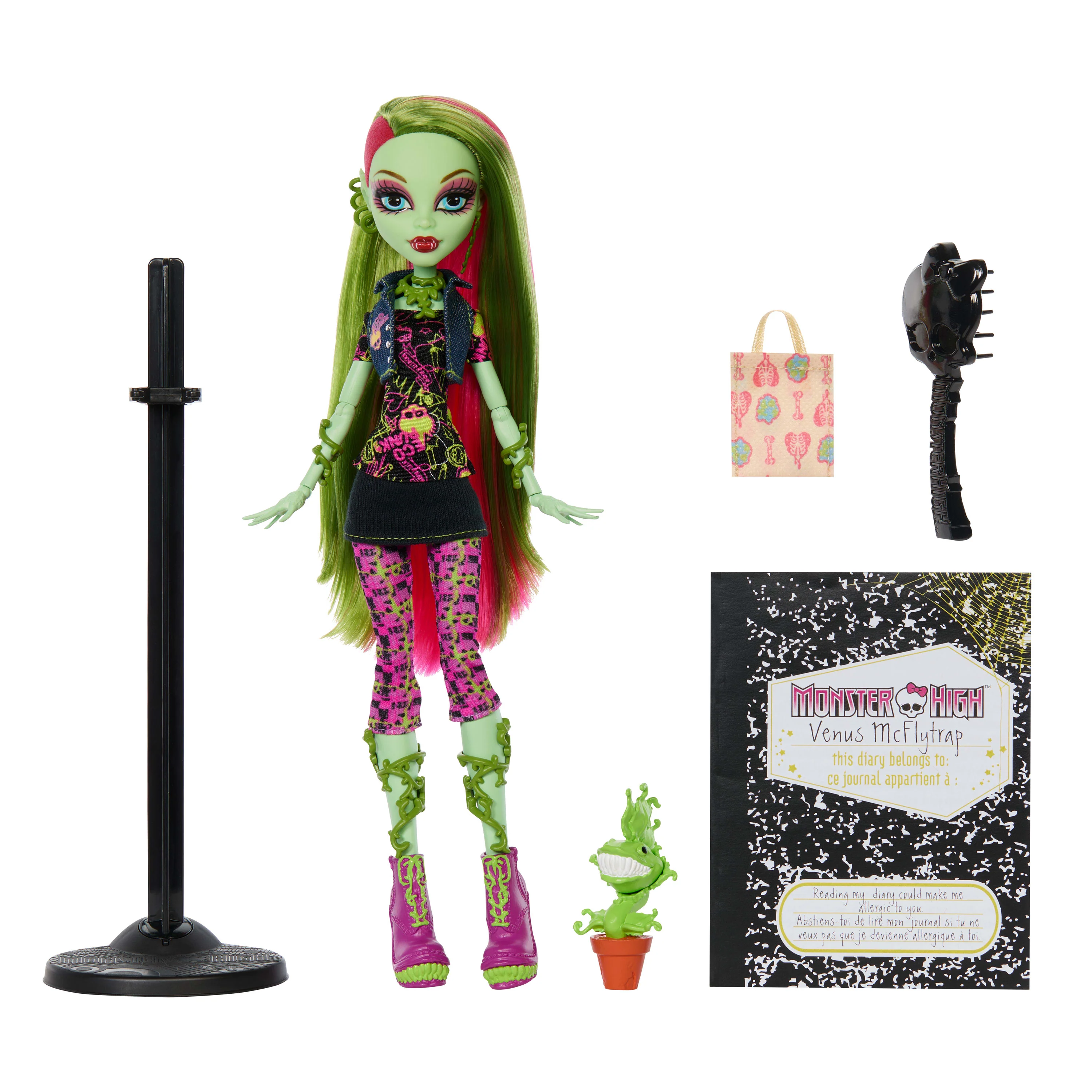 Monster High Boo-Riginal Creeproduction Venus Mcflytrap Doll With Diary, Doll Stand And Pet - Image 5