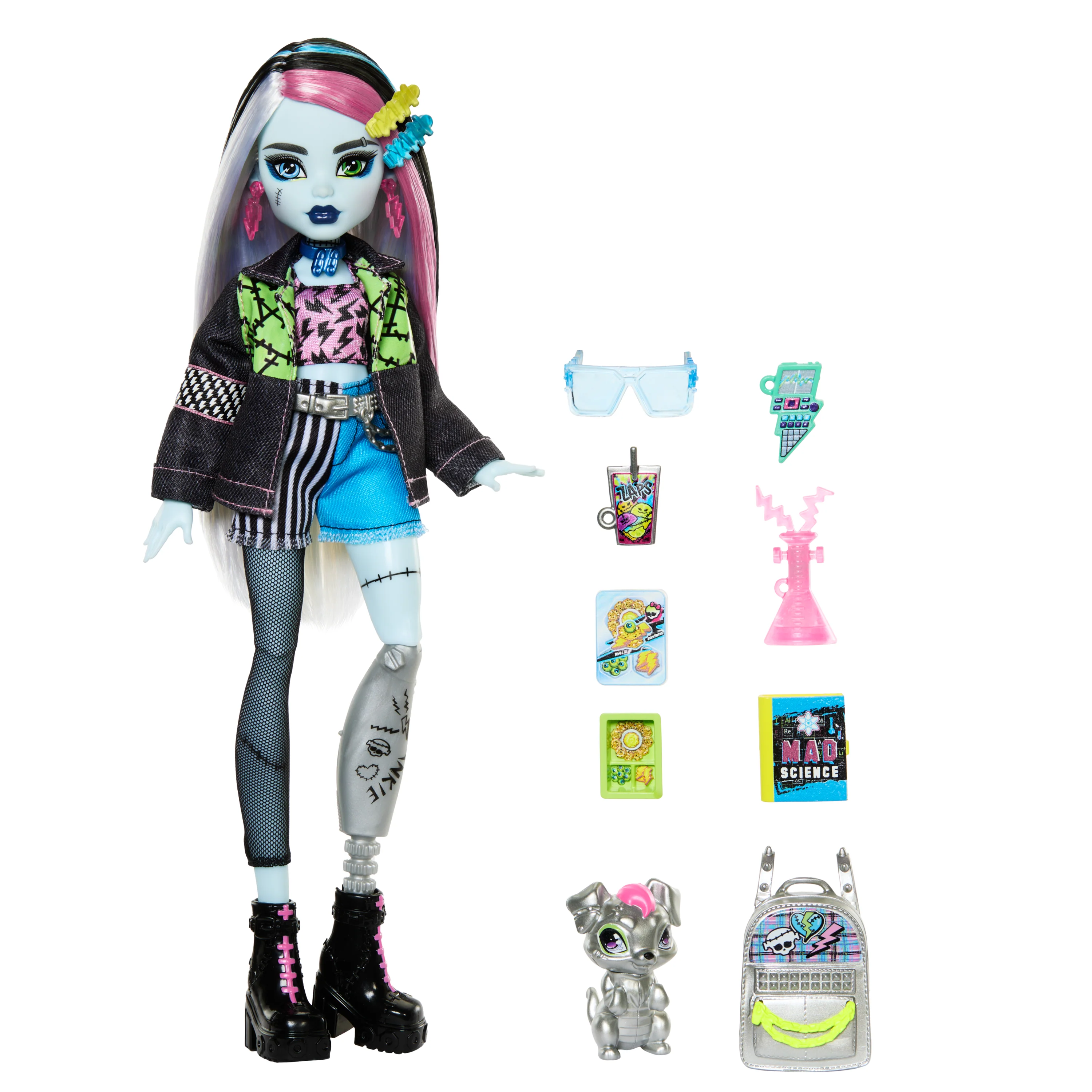 Monster High Frankie Stein Fashion Doll With Pet Watzie And Accessories - Image 3