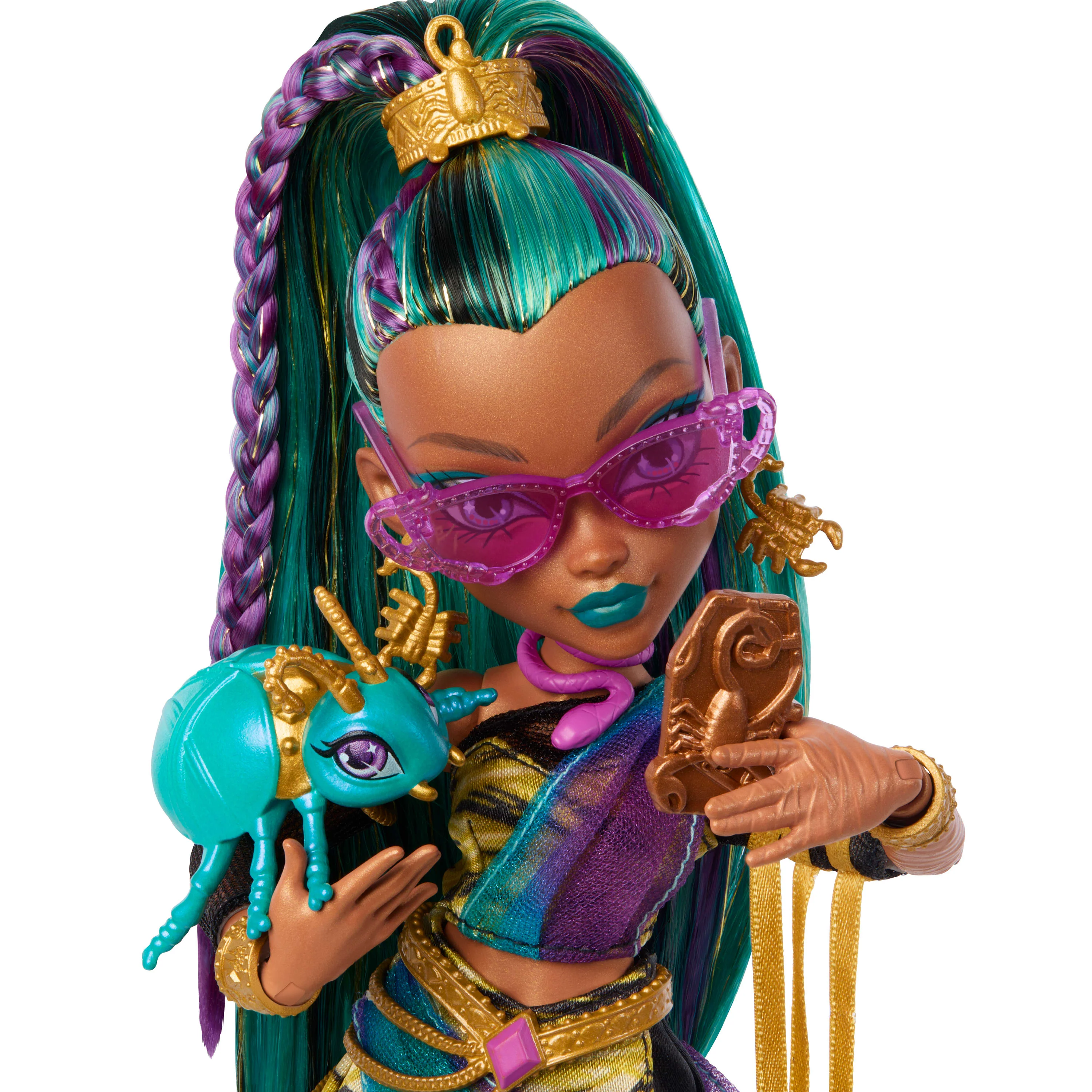 Monster High Nefera De Nile Doll With Pet Scarab Lavish And 7 Accessories Like Purse And Snacks - Image 4