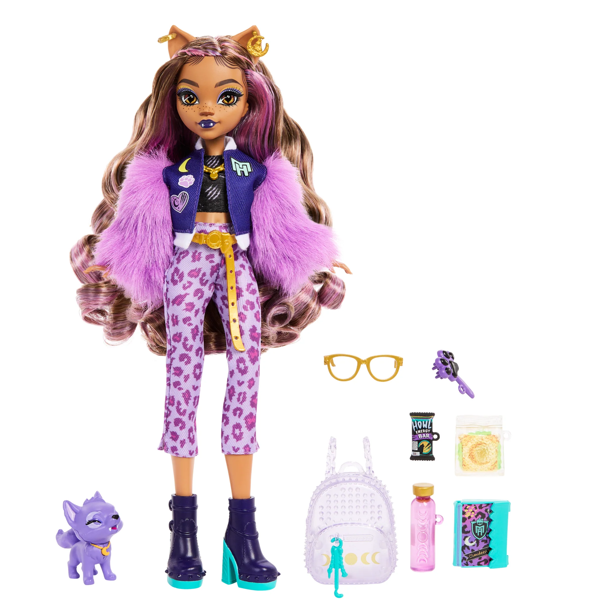 Monster High Poupée, Animal et Accessoires Clawdeen Wolf, Croissant - Image 5