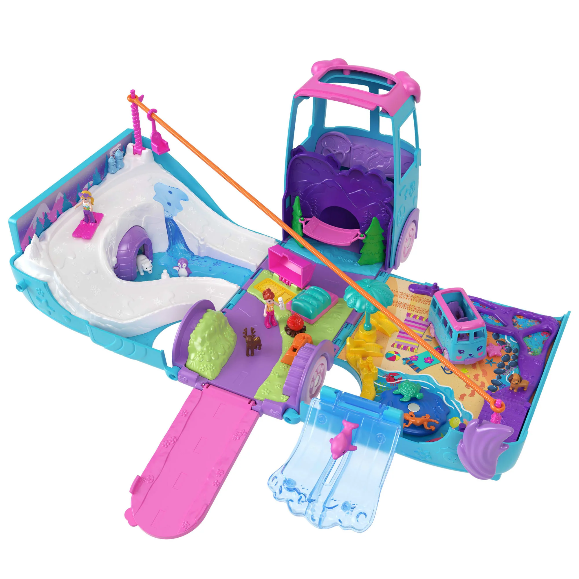Polly Pocket Coffret de Jeu Aventure Animale Mobile, Camionnettes - Image 3