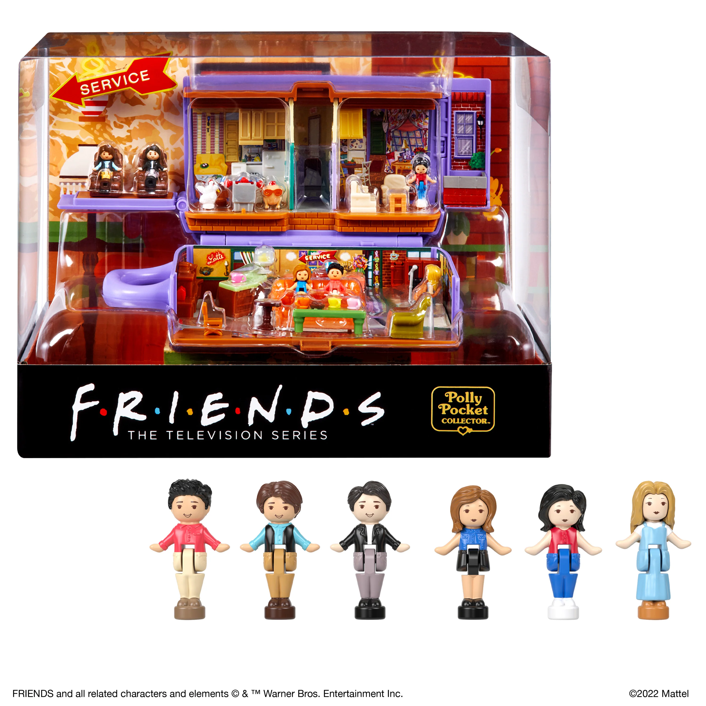 Polly Pocket Friends Compact Playset With 6 Character Dolls & 9 Accessories, Coffee Cup Exterior