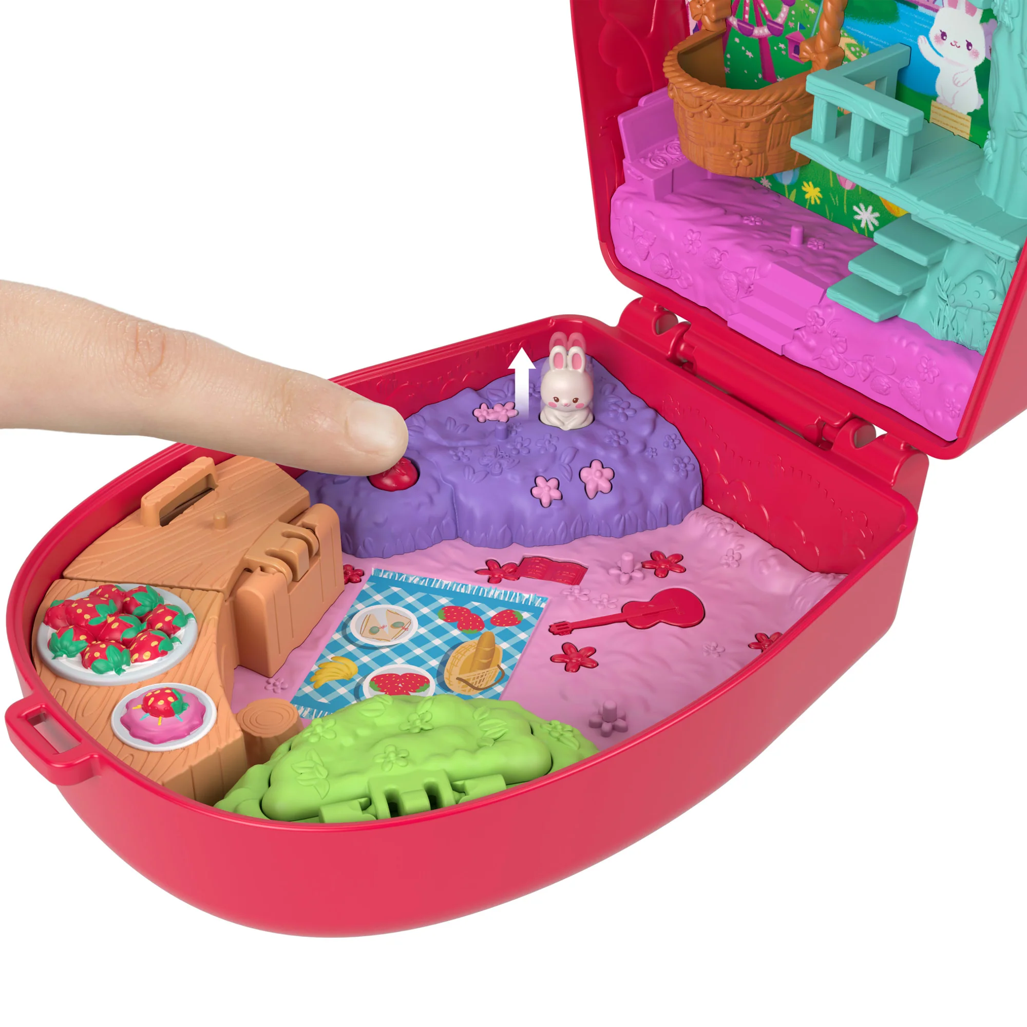 Polly Pocket Picnic Bunny Compact Playset With 1 Micro Doll And Pet, Travel Toy With Fruit Accessories - Image 4
