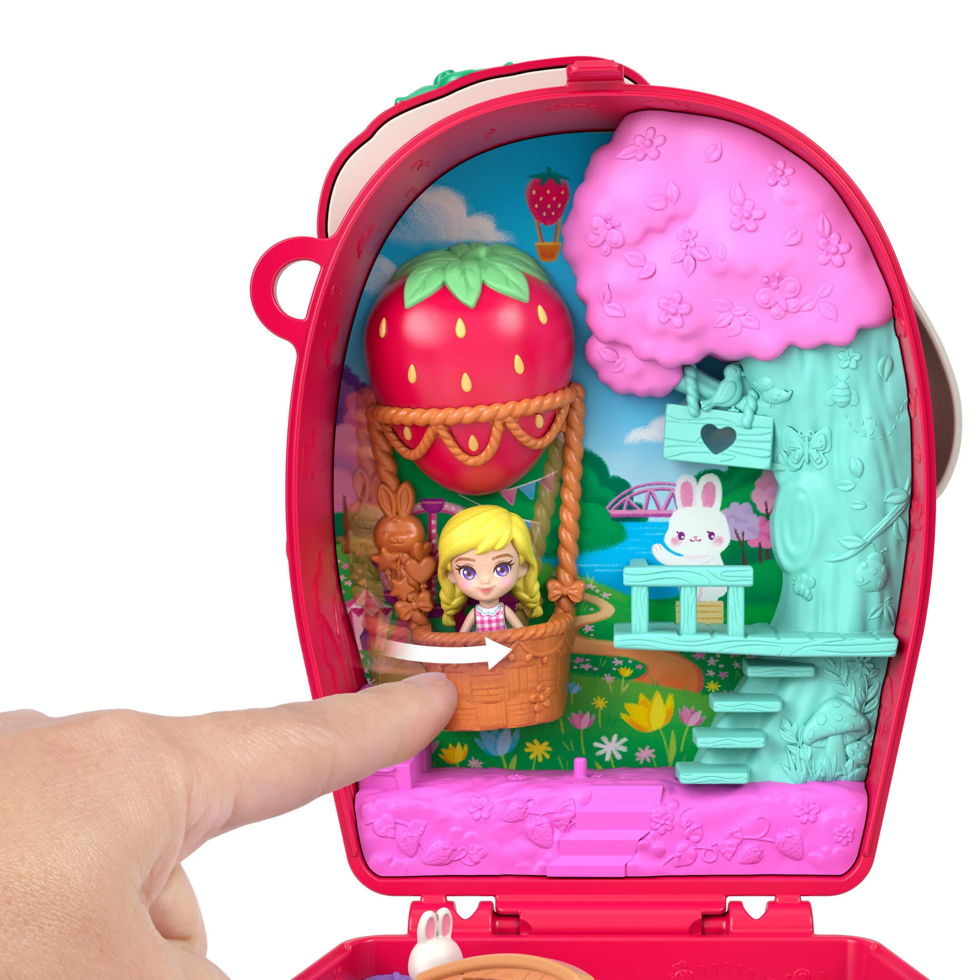 Polly Pocket Picnic Bunny Compact Playset With 1 Micro Doll And Pet, Travel Toy With Fruit Accessories - Image 5