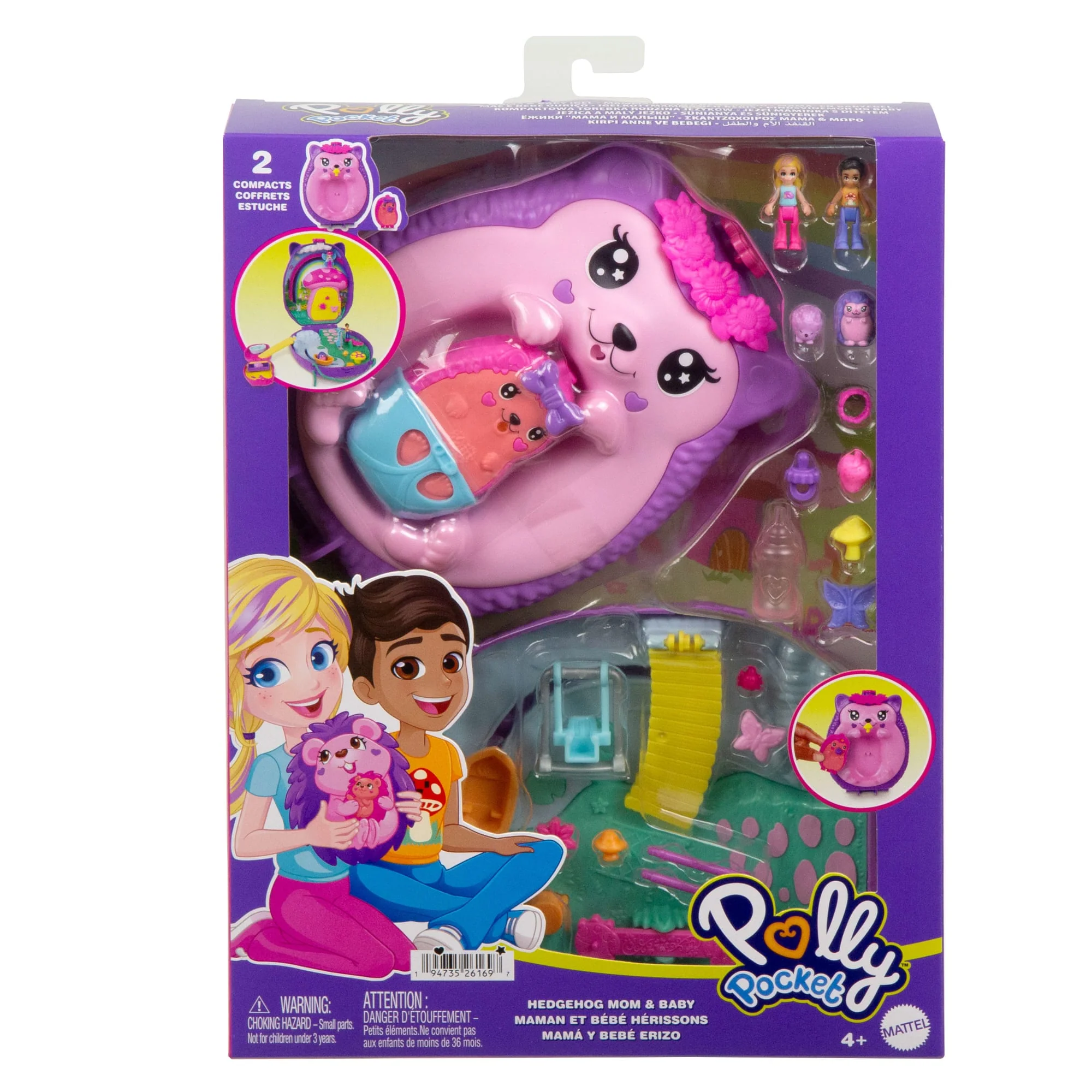 Polly Pocket  Sac à Main Maman et Bébé Hérissons, 2Poupées, 16Acc. - Image 6