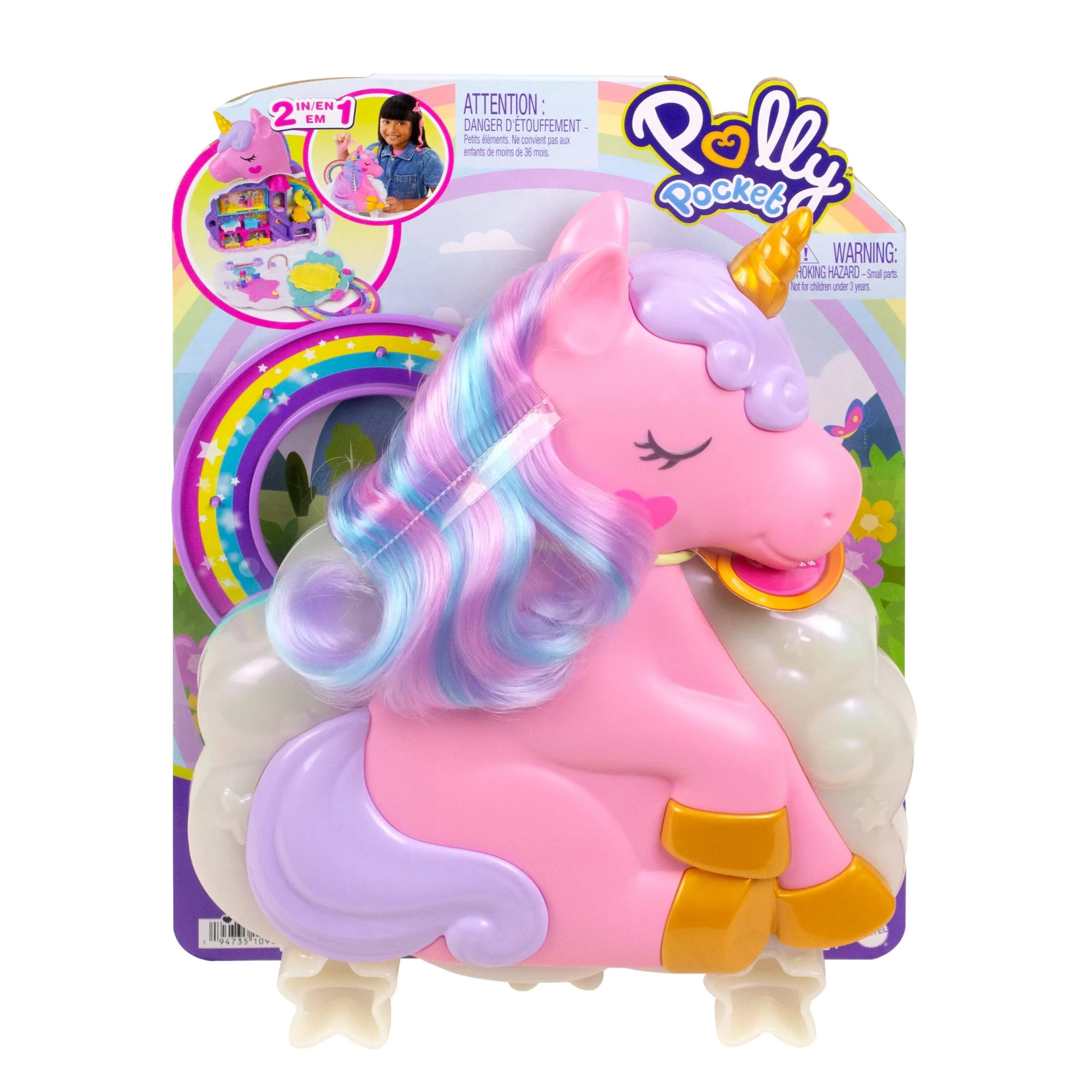 Polly Pocket Coffret Salon Licorne Arc-en-Ciel, 2 Poupées, 20+ Acc. - Image 6