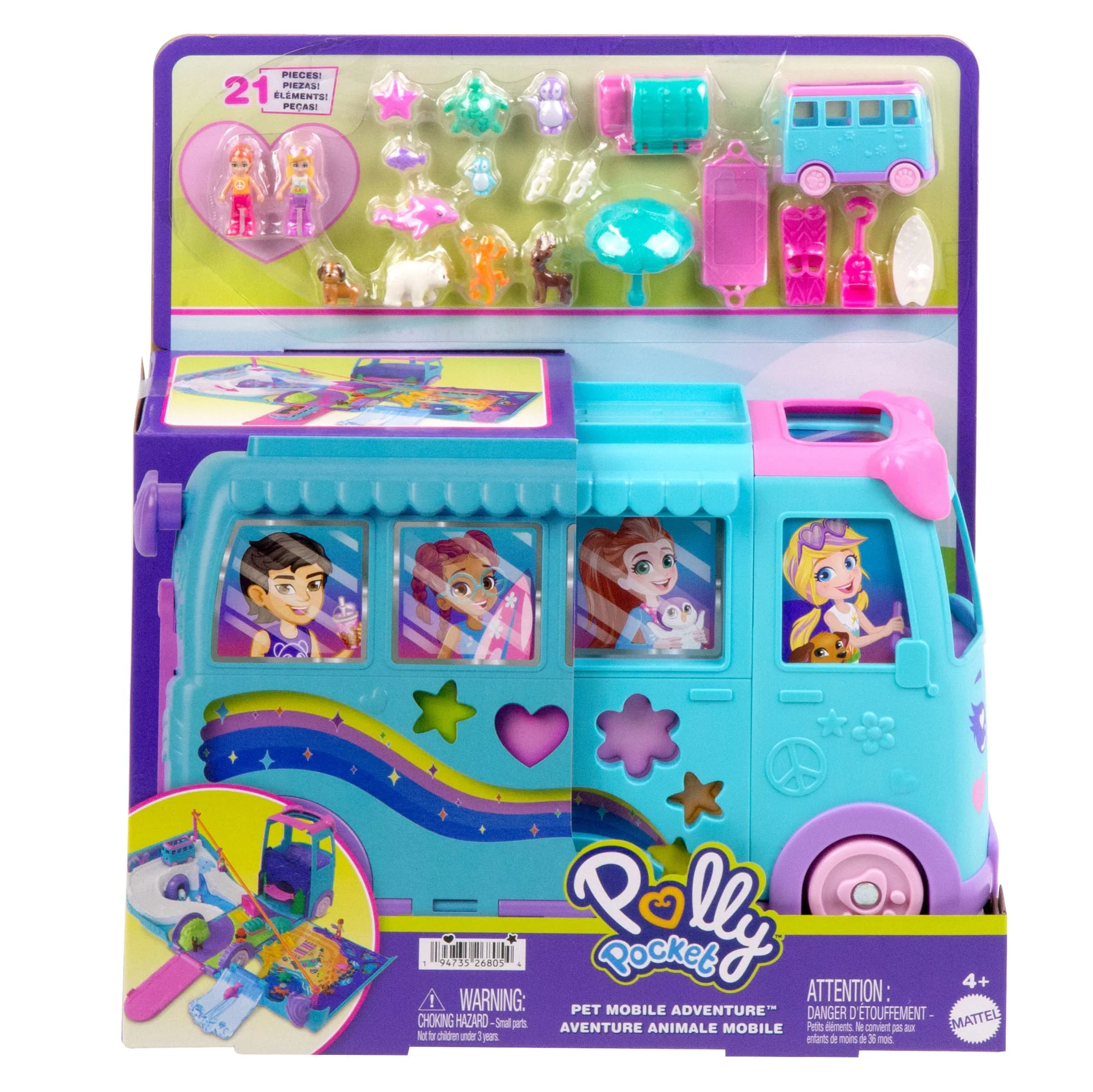 Polly Pocket Set de Juego Aventura Sobre Ruedas con Mascotas - Image 6