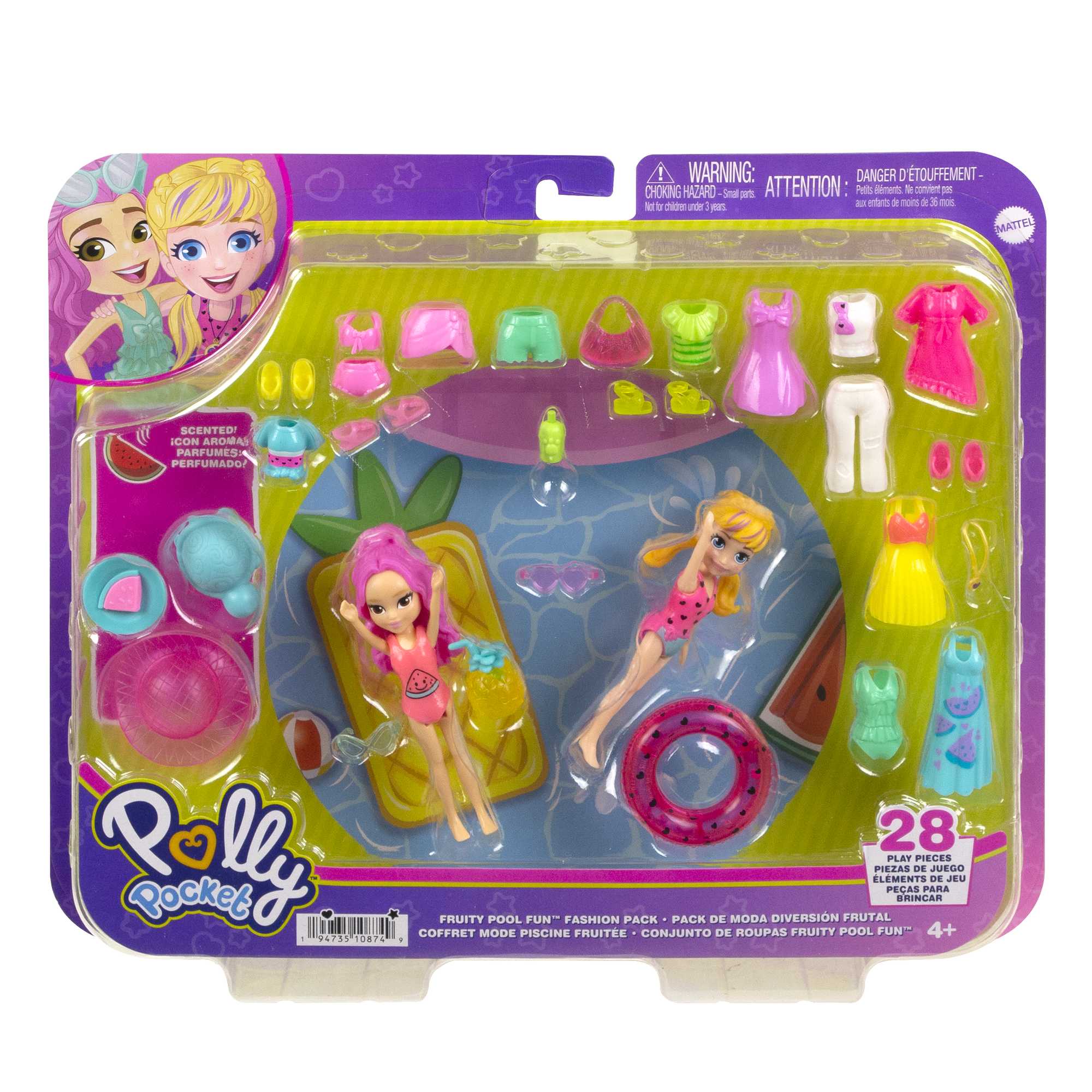 Polly Pocket Set de Juego Paquete de Modas Diversión de Playa Tropical Elemento Sorpresa - Image 6