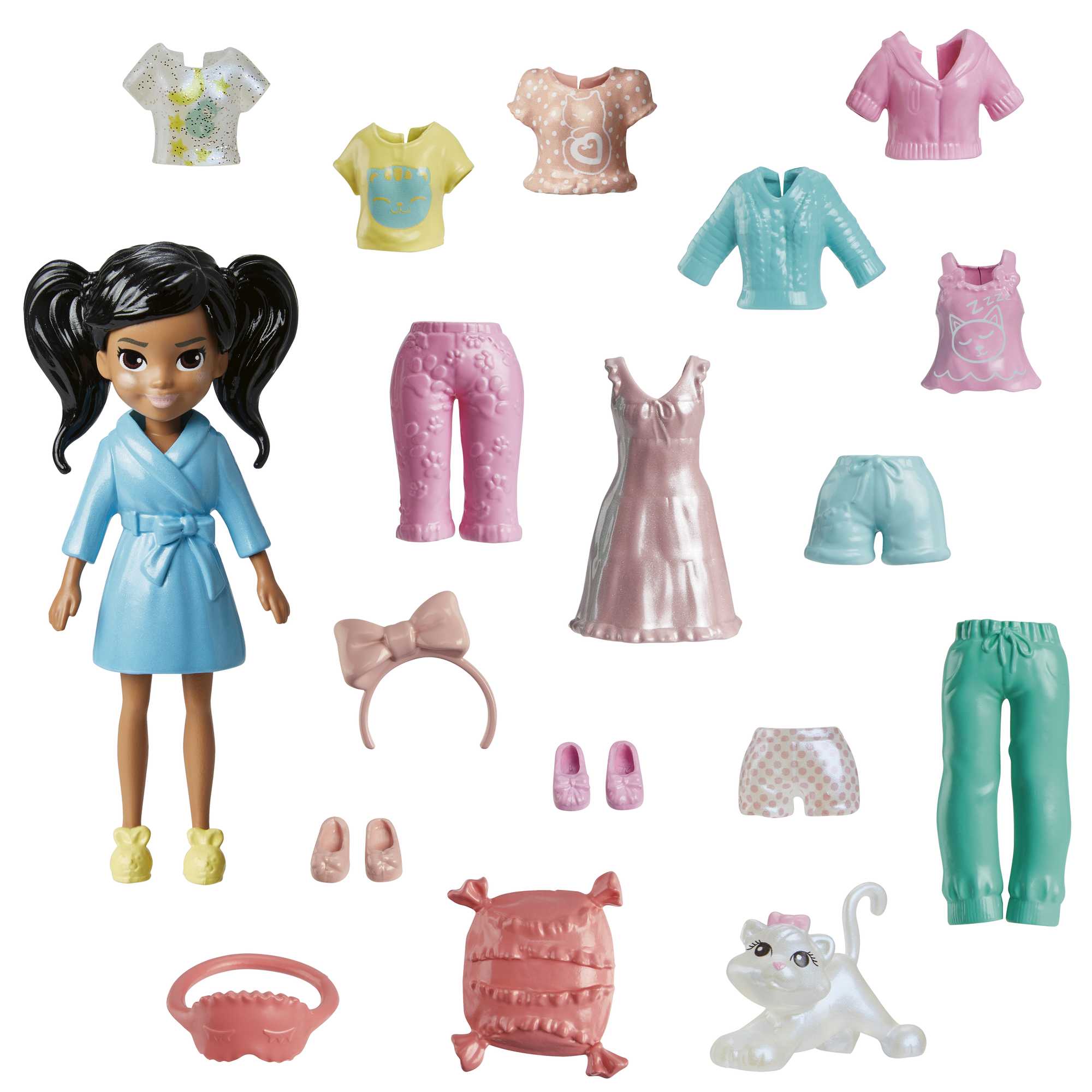 Polly Pocket Set de Juego Paquete de Modas Fiesta de Pijama Elemento Sorpresa