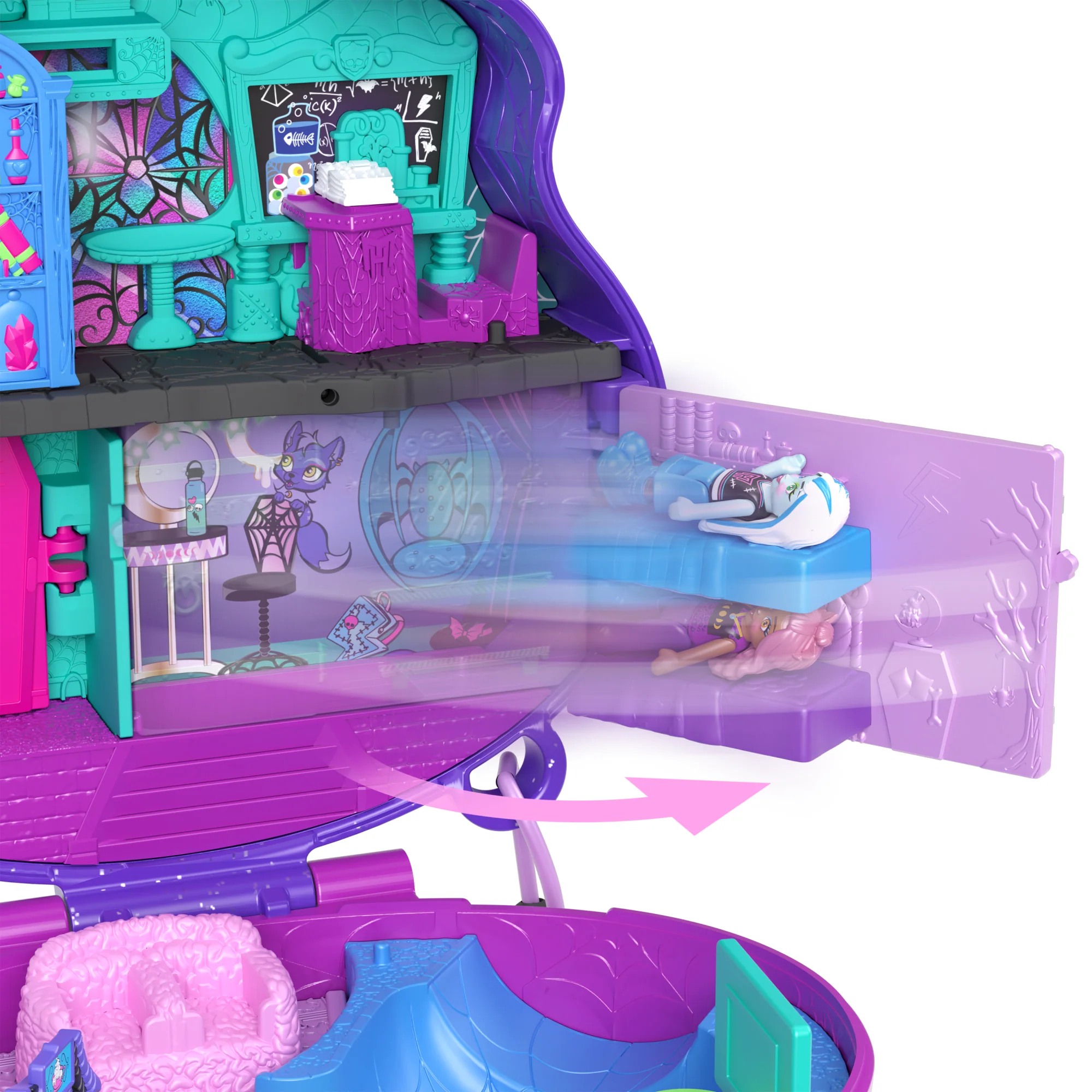 Polly Pocket Monster High Coffret Avec 3Micro-Poupées et 10Acc. - Image 2