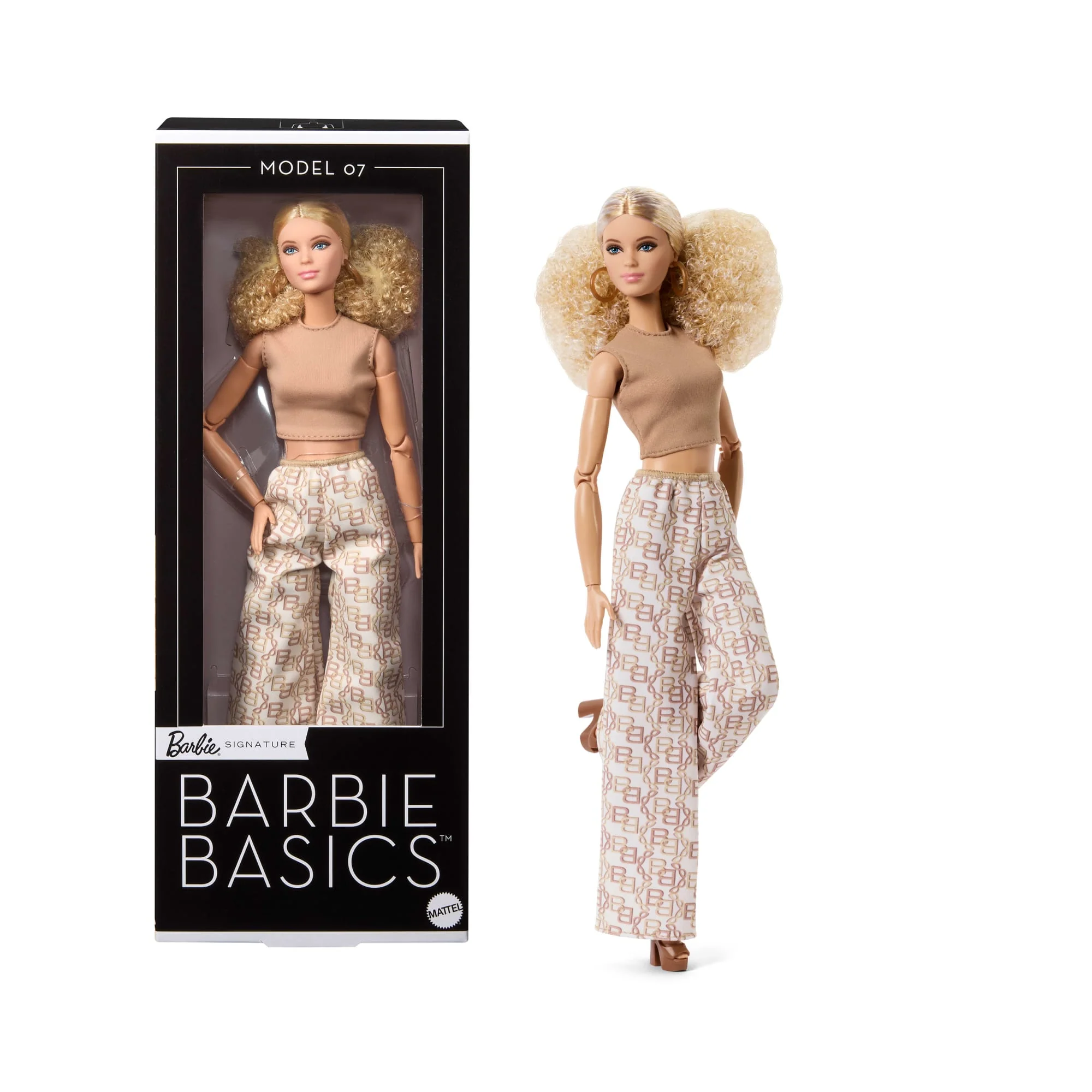 Barbie-Poupée Barbie Basics Modèle 07-Cheveux Blonds et Pantalon Blanc