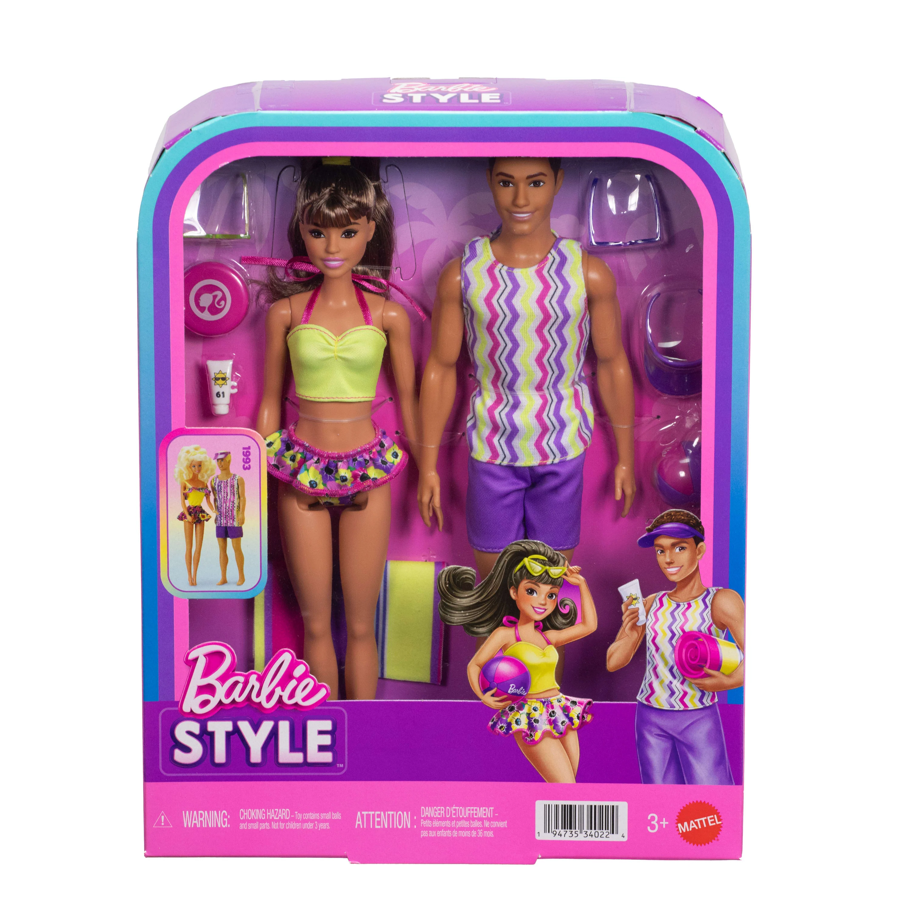 Barbie Style Barbie And Ken Fashion Dolls Set With Beach inspired Looks And Accessories - Image 6