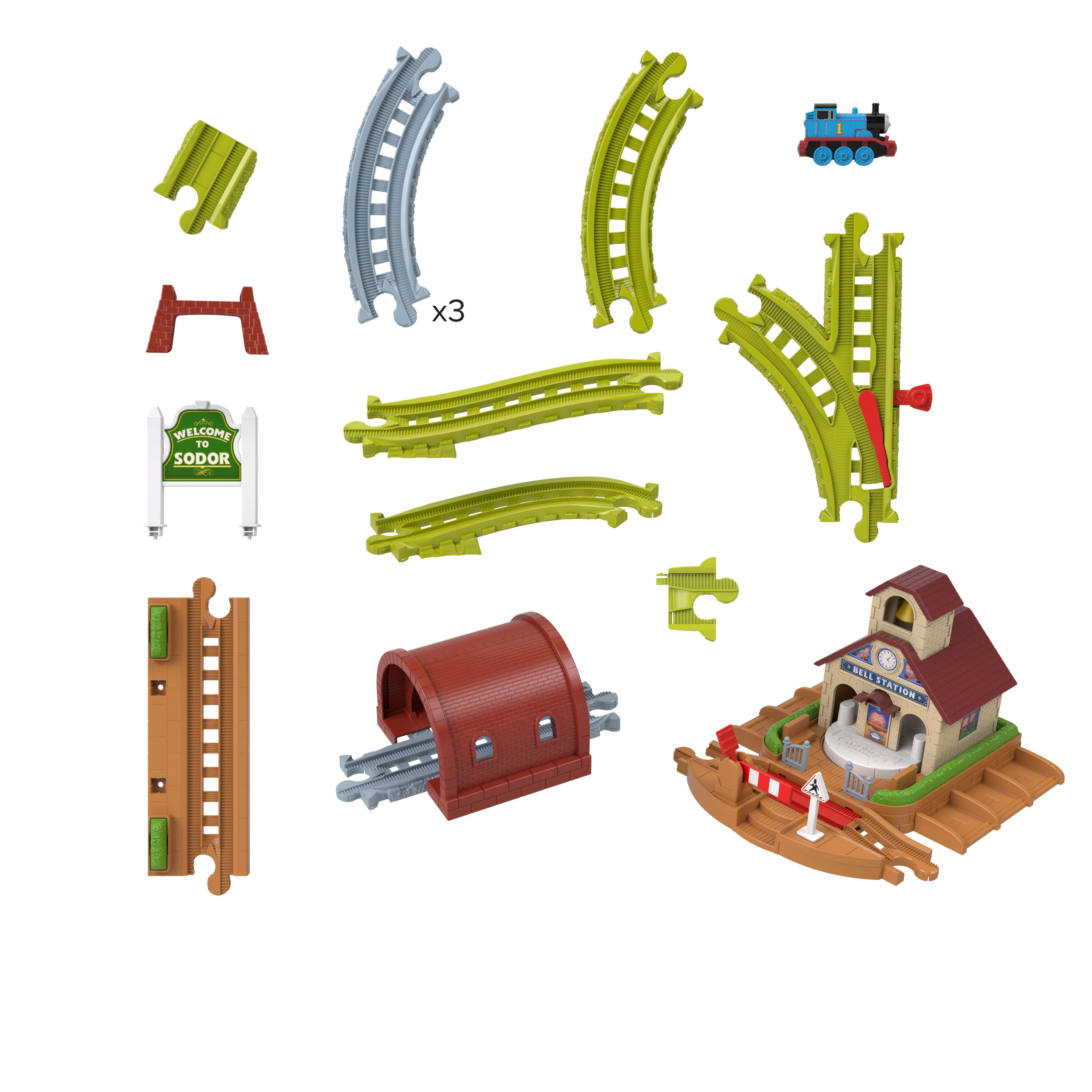Thomas & Friends Bell Station Train Set By Fisher-Price With Push-Along Thomas Engine & Track - Image 5
