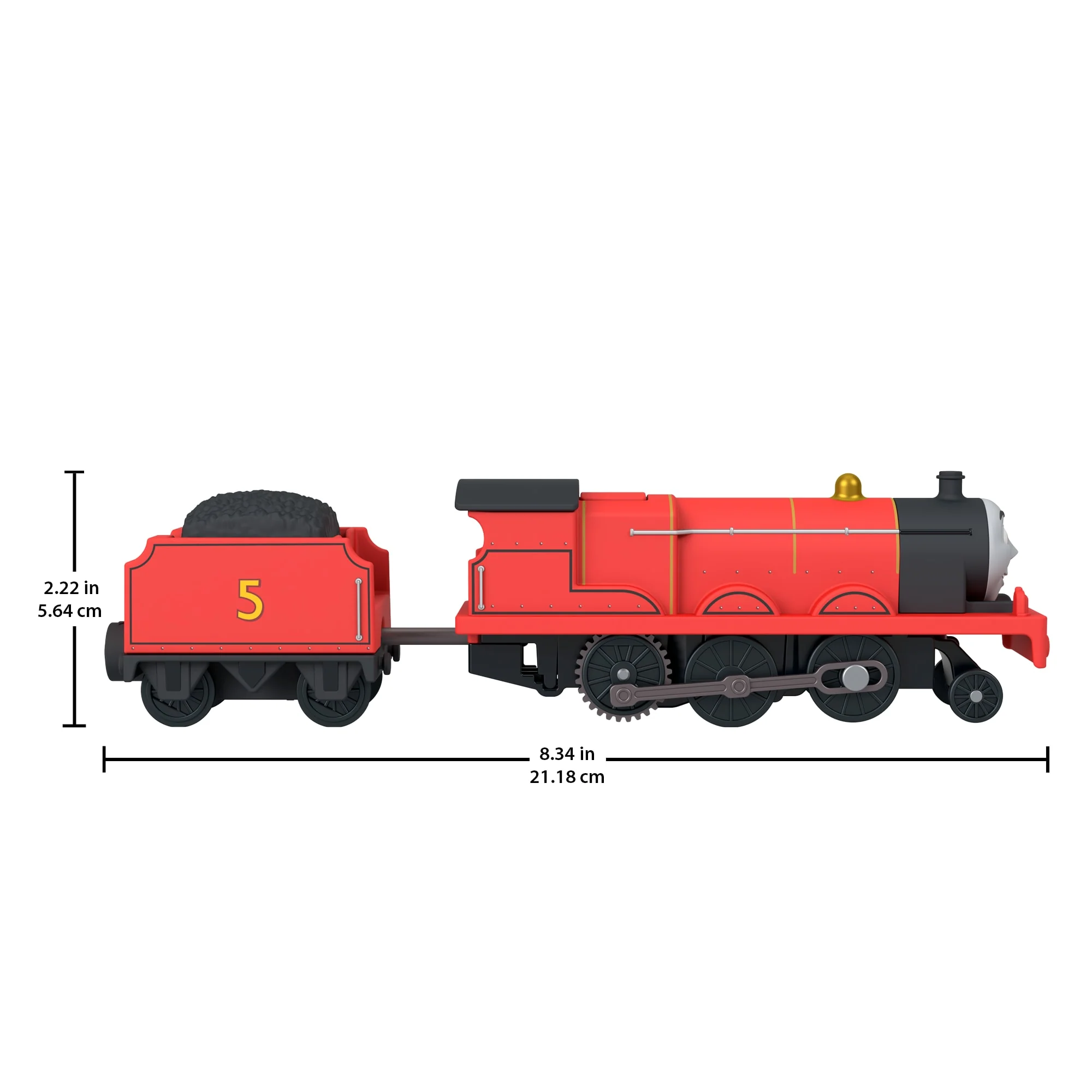 Thomas & Friends By Fisher-Price Motorized Train, Battery-Powered Toy James Engine & Tender - Image 5