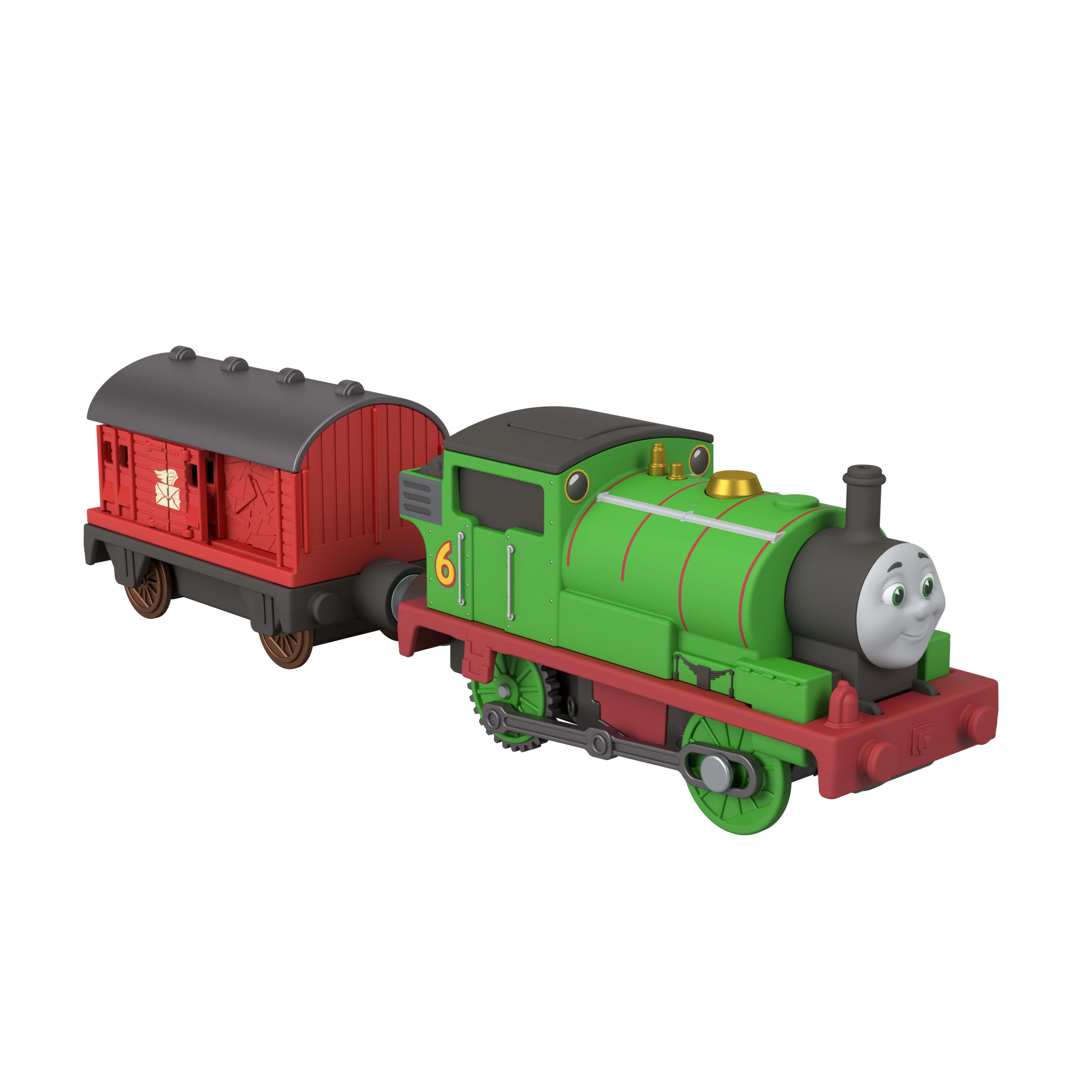 Thomas & Friends By Fisher-Price Motorized Train, Battery-Powered Toy Engine Percy & Mail Car - Image 2