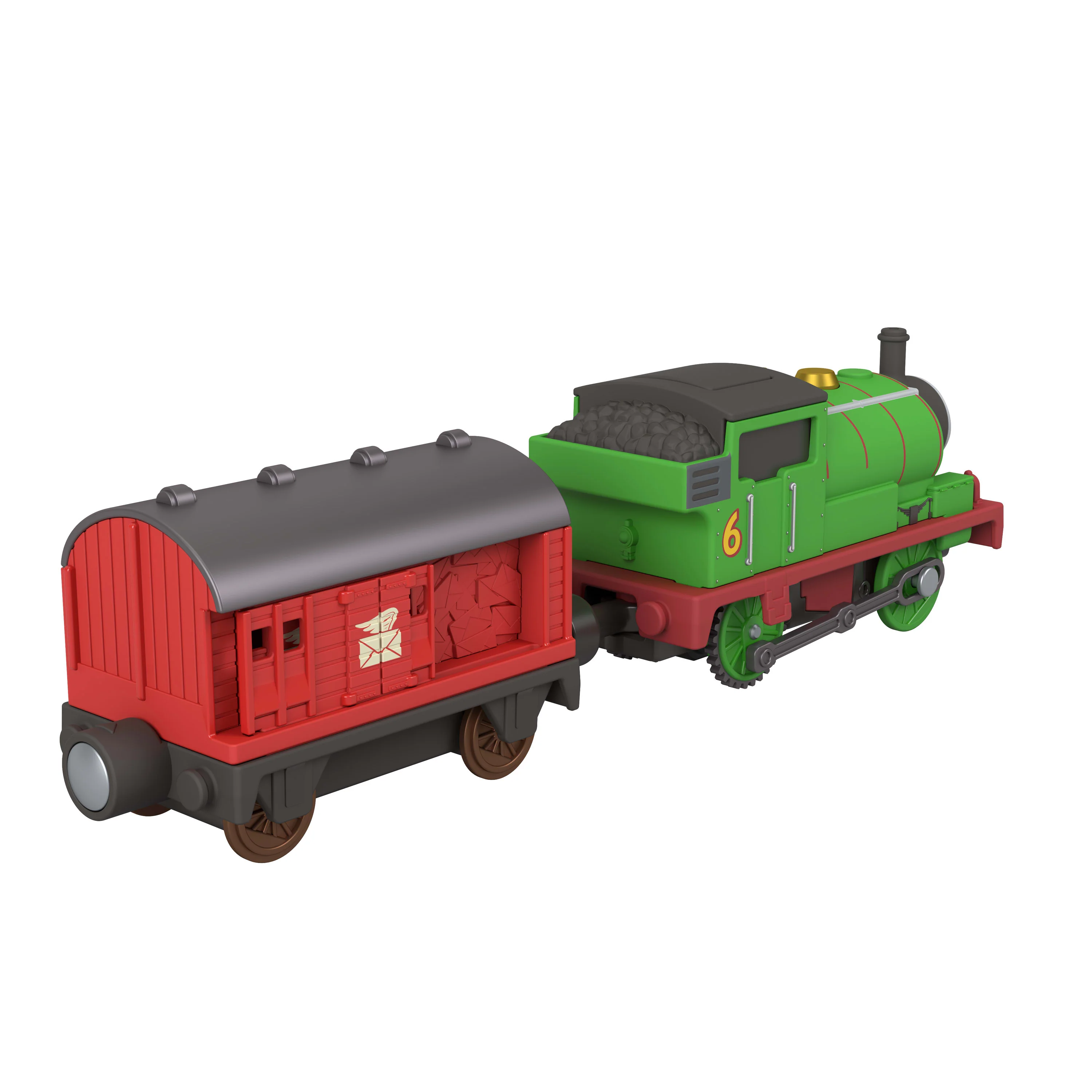 Thomas & Friends By Fisher-Price Motorized Train, Battery-Powered Toy Engine Percy & Mail Car - Image 3