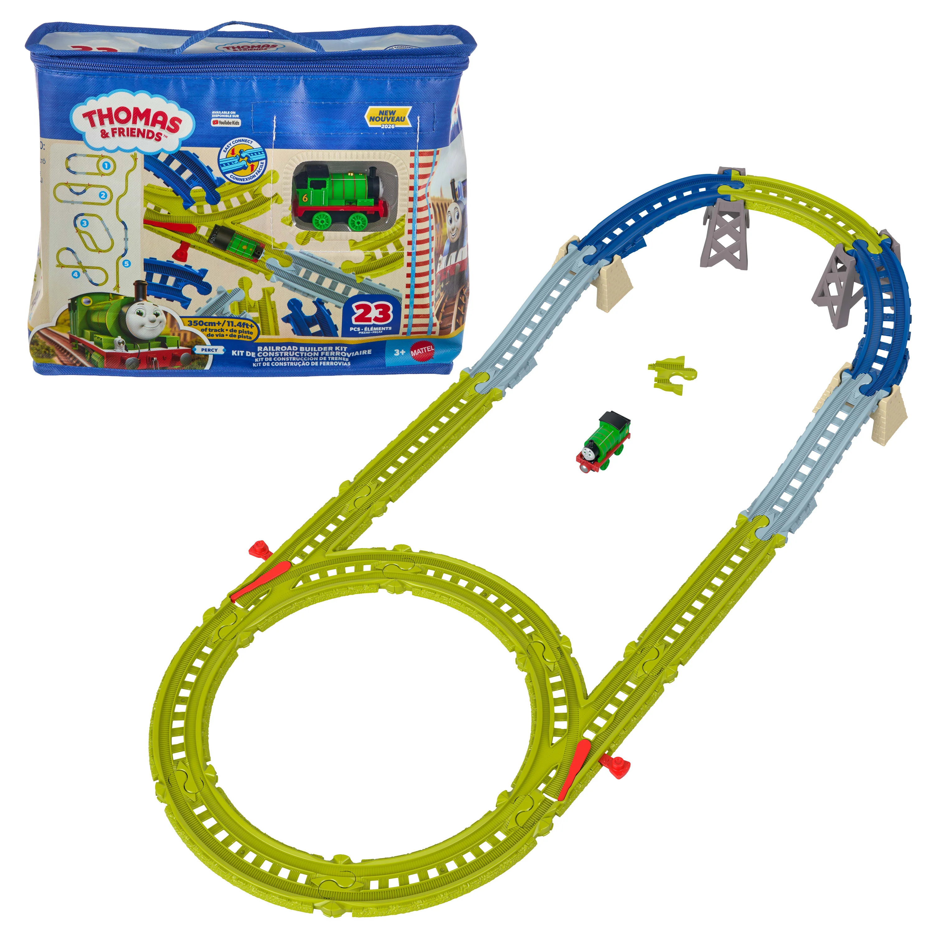 Thomas & Friends From Fisher-Price Easy Connect Track Kit, 22 Pieces, Percy Engine & Reusable Bag
