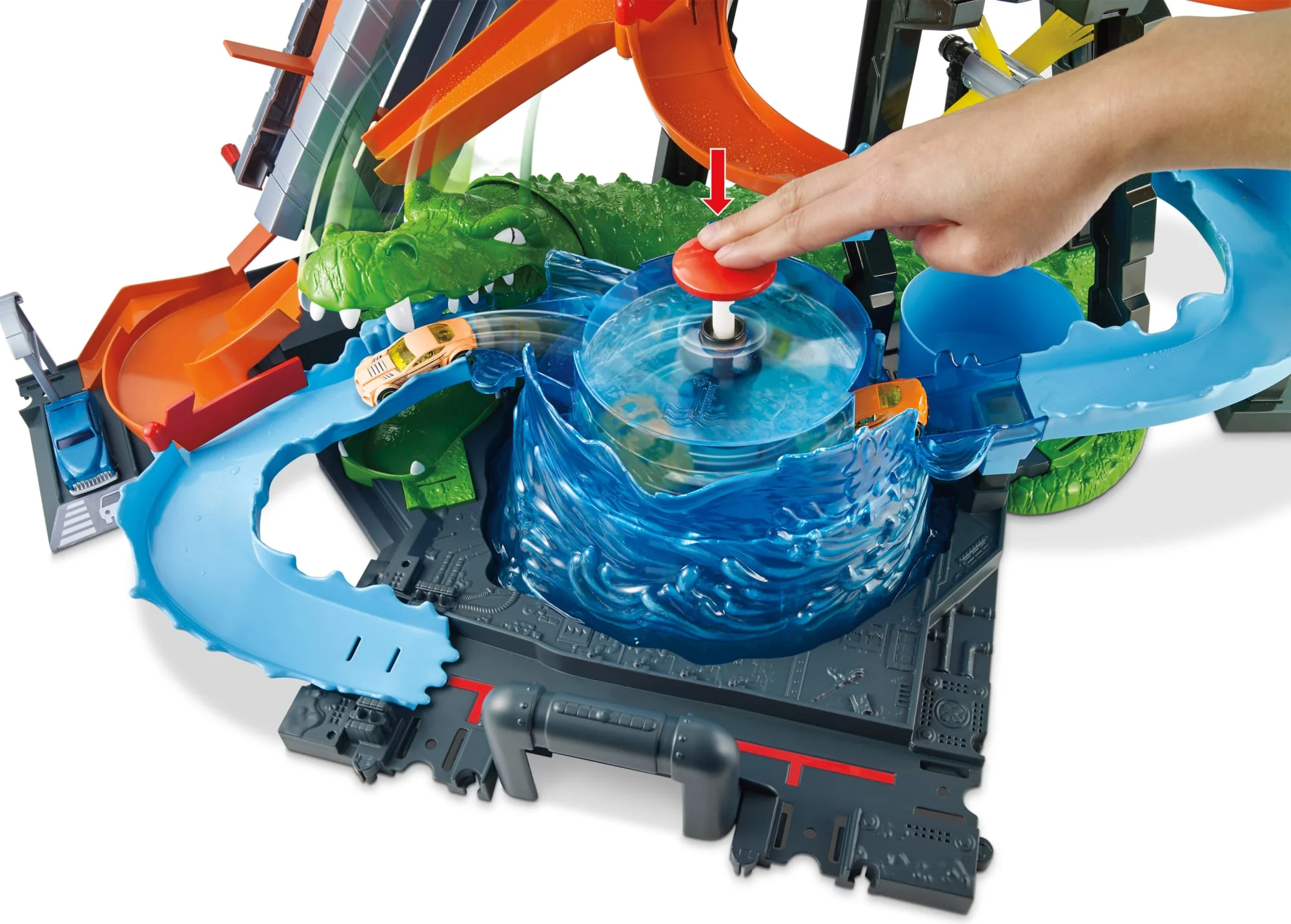 Hot Wheels Ultimate Gator Car Wash Play Set With Color Shifters Car - Image 3