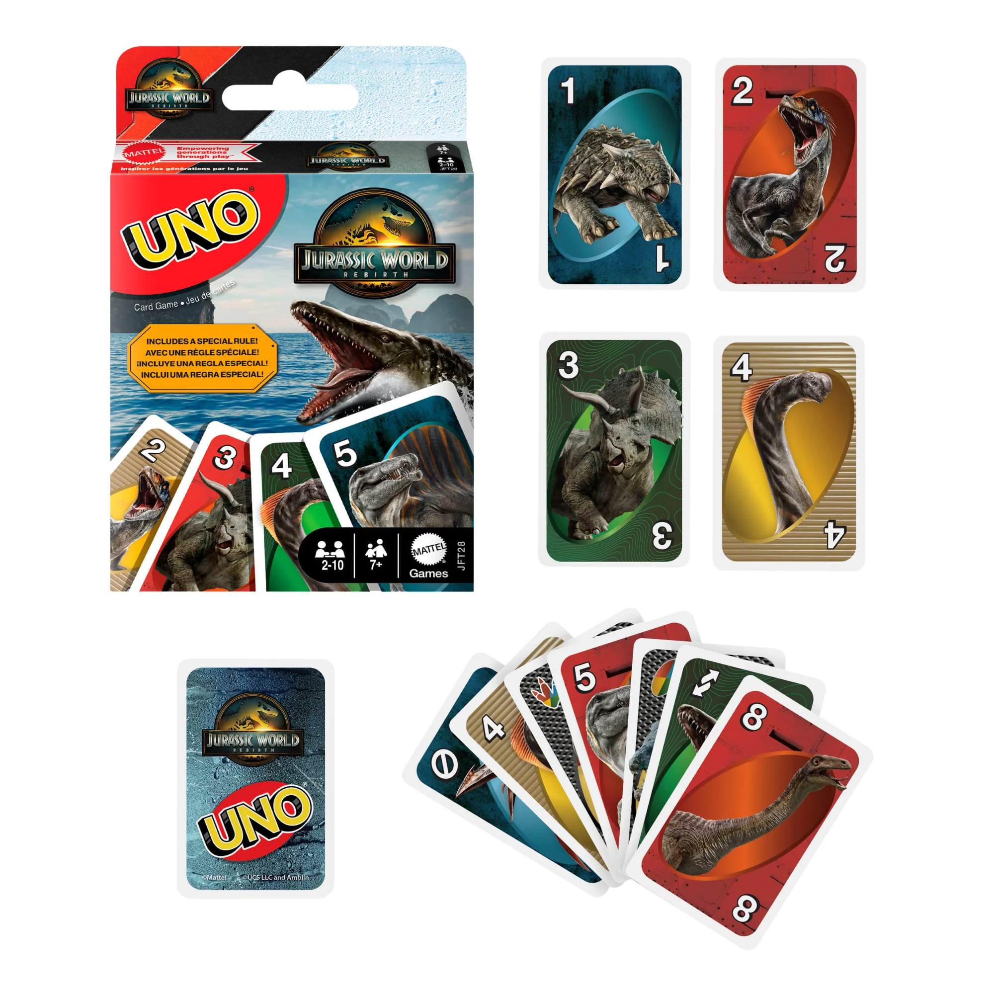UNO Jurassic World Rebirth Card Game For Kids, Family & Adult Game Nights - Image 2