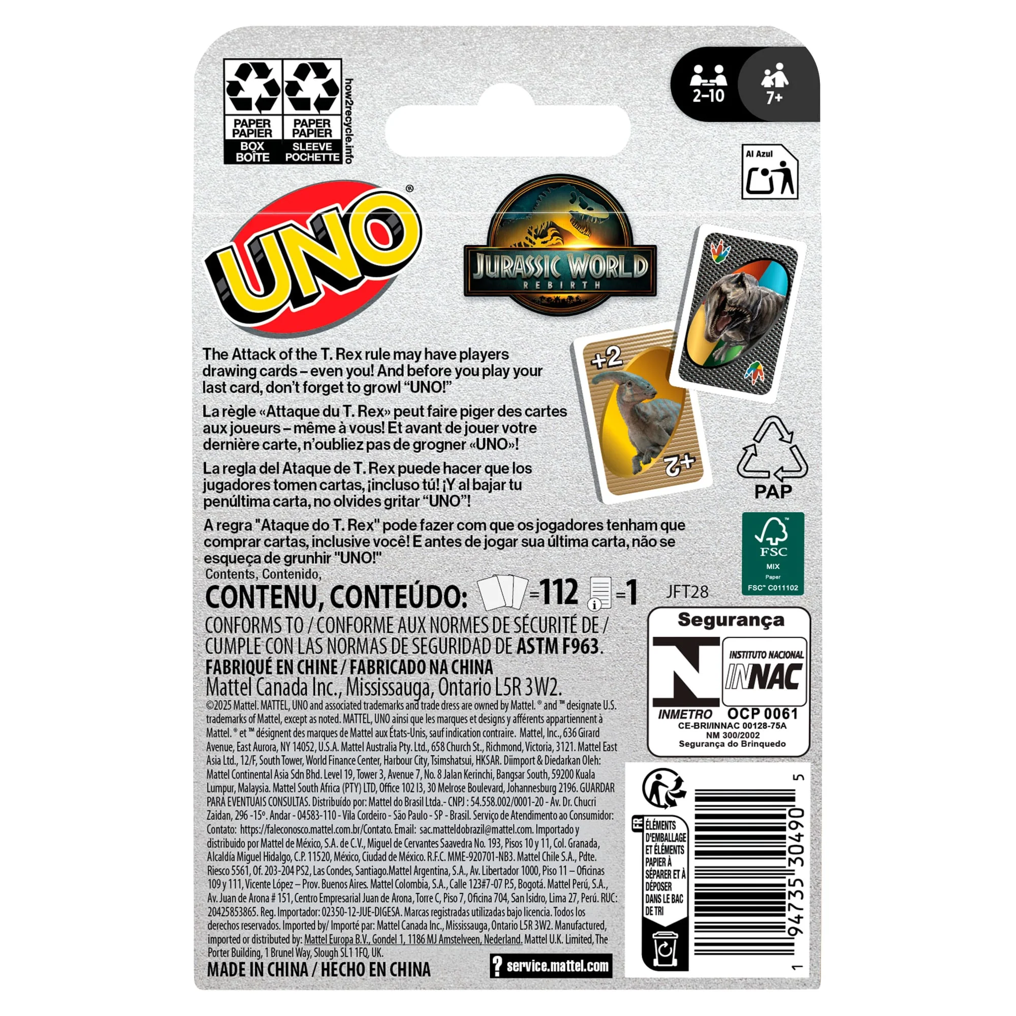 UNO Jurassic World Rebirth Card Game For Kids, Family & Adult Game Nights - Image 6