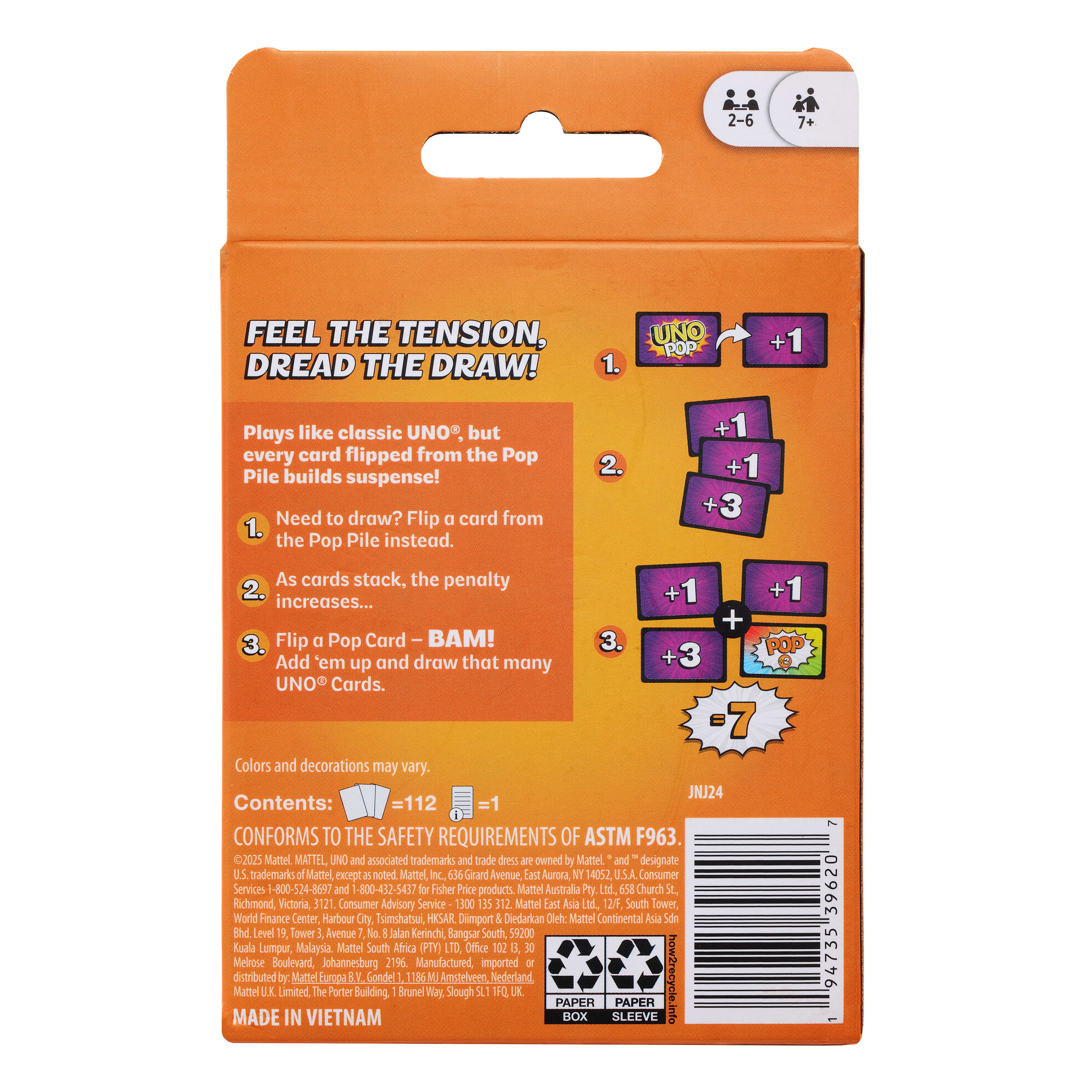 UNO Pop Card Game For Kids, Adult & Family Nights, 2-6 Players Ages 7+ - Image 6