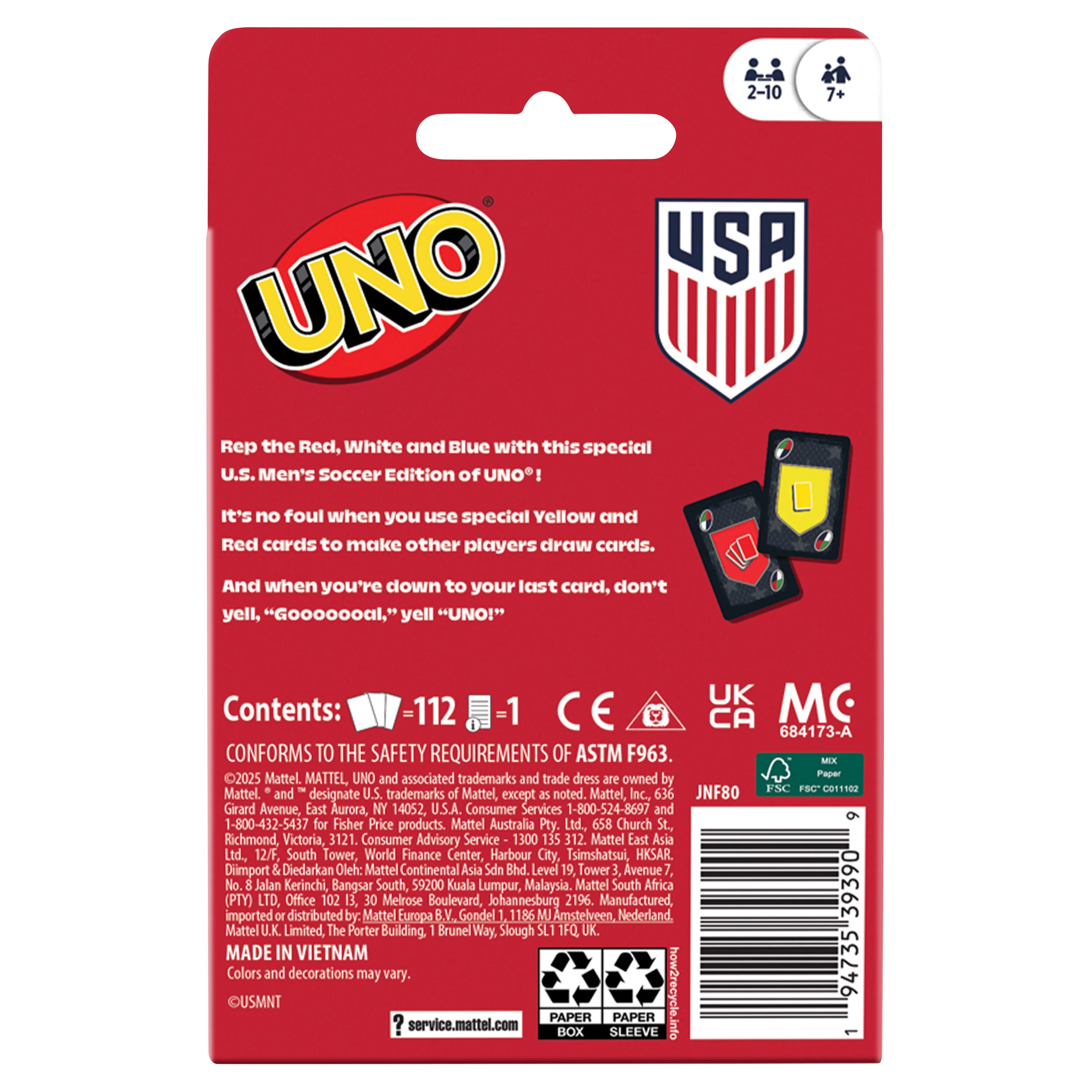 UNO Us Men's National Team Card Game For Kids & Family Night - Image 4