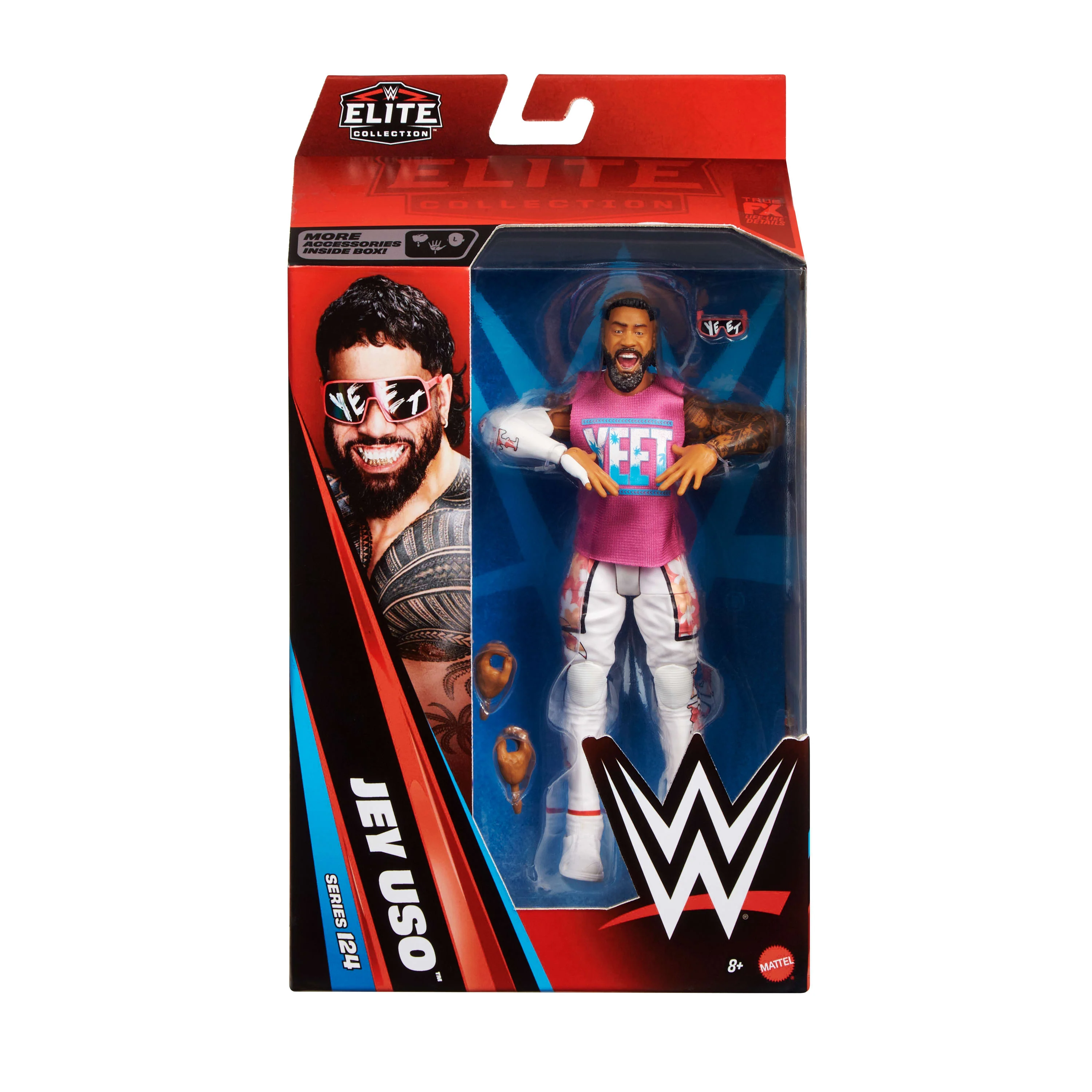 WWE Elite Jey Uso Action Figure, Series #124 Set, 6-inch Collectible With Articulation & Accessories - Image 2