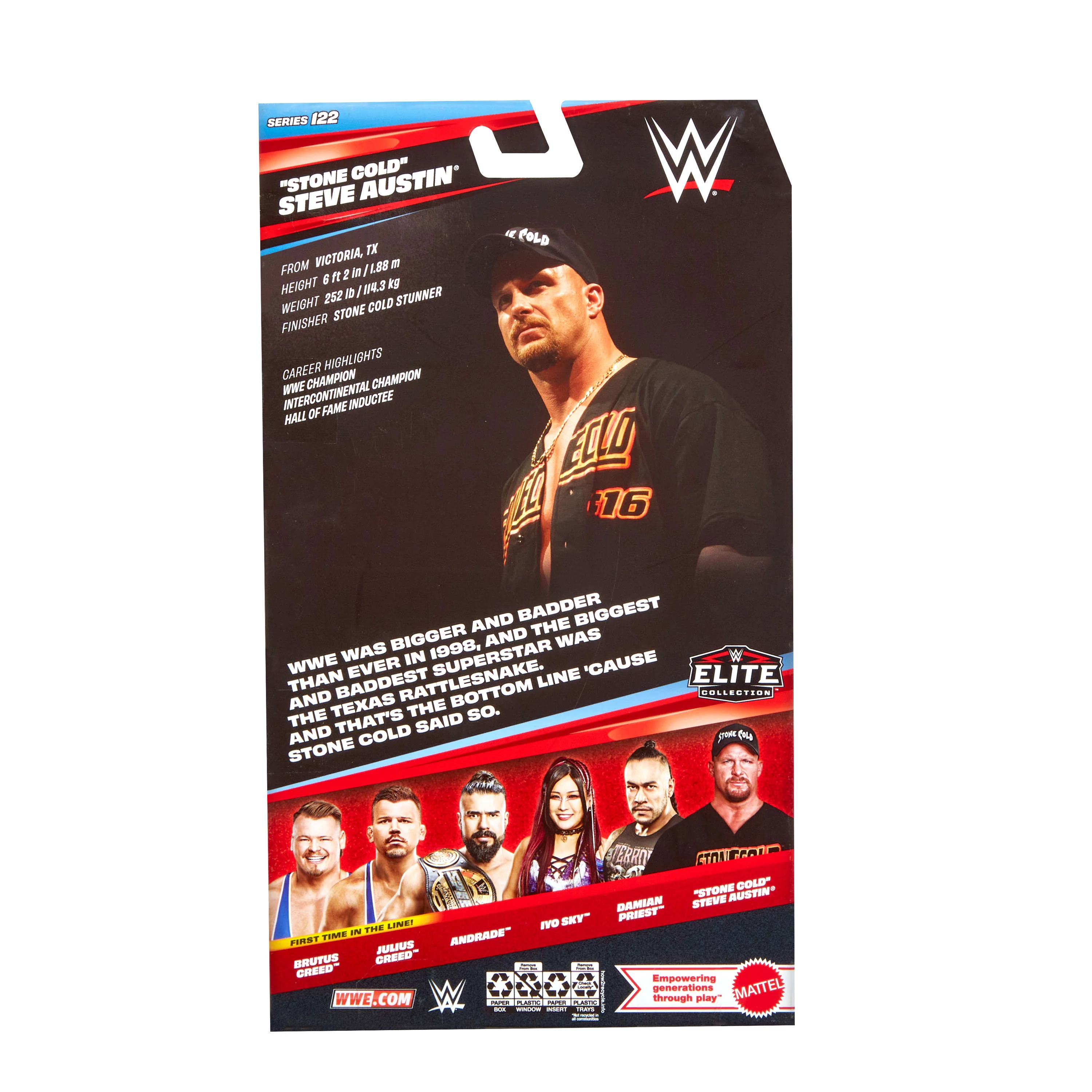 WWE Elite “Stone Cold” Steve Austin Action Figure, Series #122, 6-Inch Collectible With Accessories - Image 6