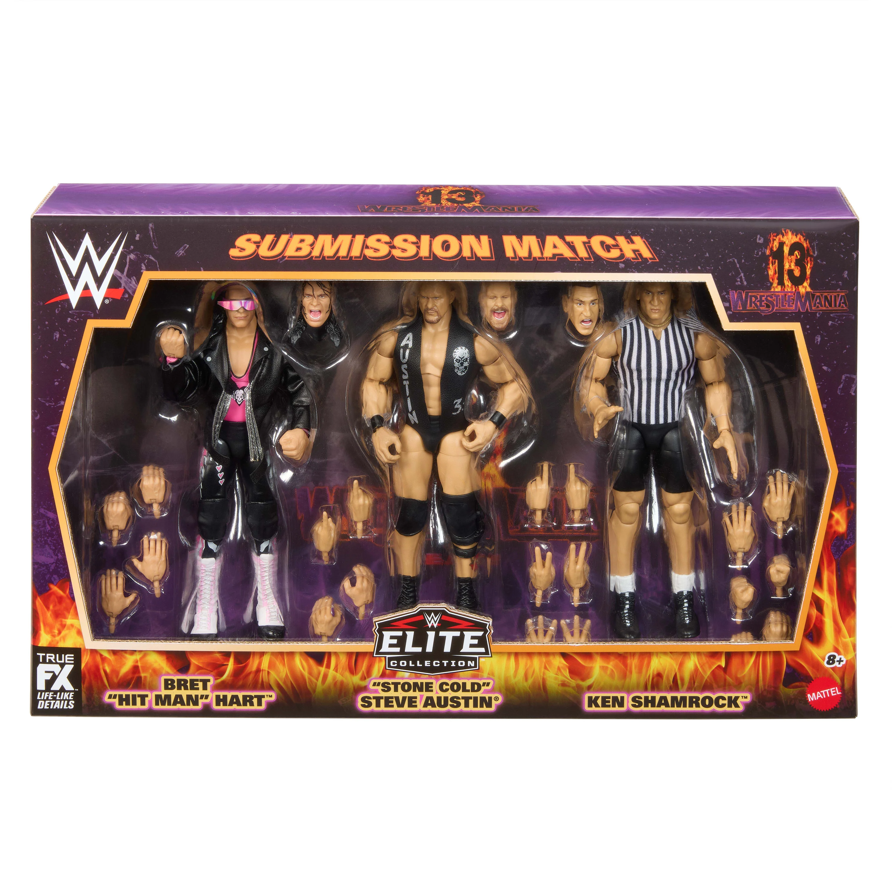 WWE Elite Legacy Submission Match 3 Action Figures & Accessories Set, 6-Inch Collectible - Image 2