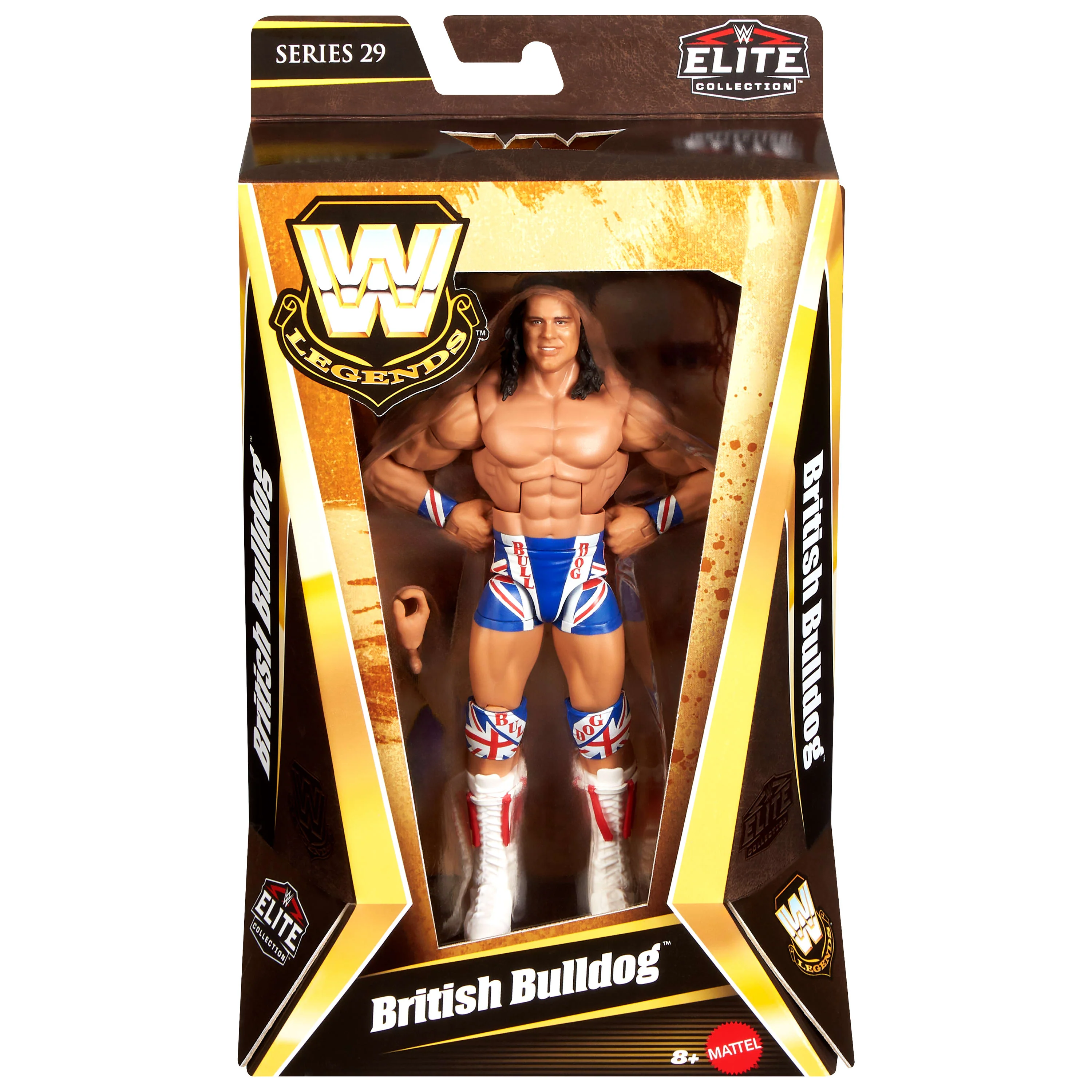 WWE Elite Legends British Bulldog Action Figure & Accessories, Series 29 6-inch Collectible Set - Image 2