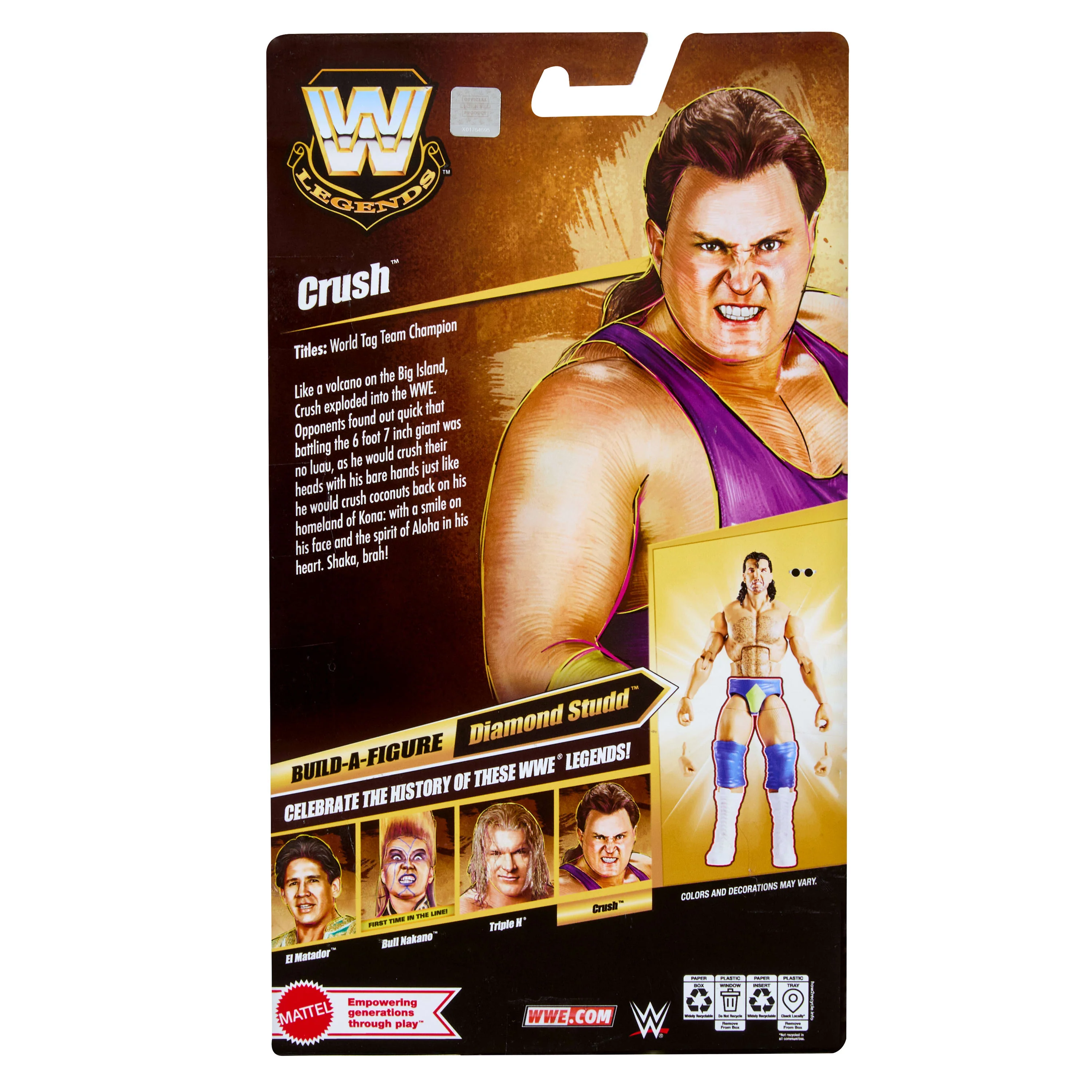 WWE Elite Legends Kona Crush Action Figure & Accessories, Series 31 6-inch Set - Image 6